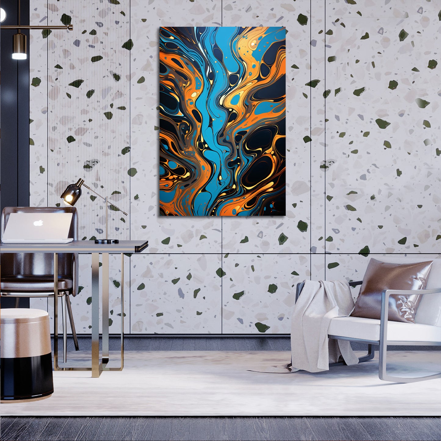 Abstract Glowing Liquid Gold Pattern