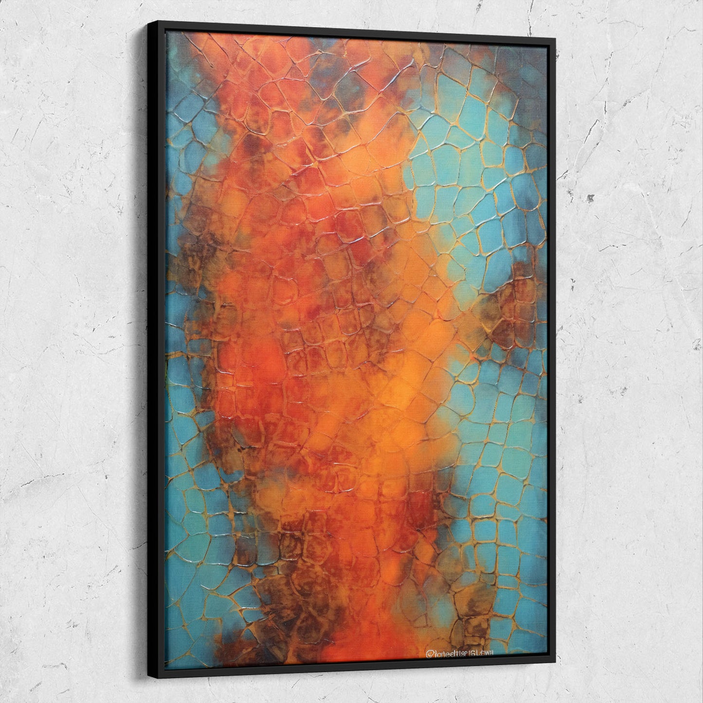 Abstract Painting with Alligator Skin Texture