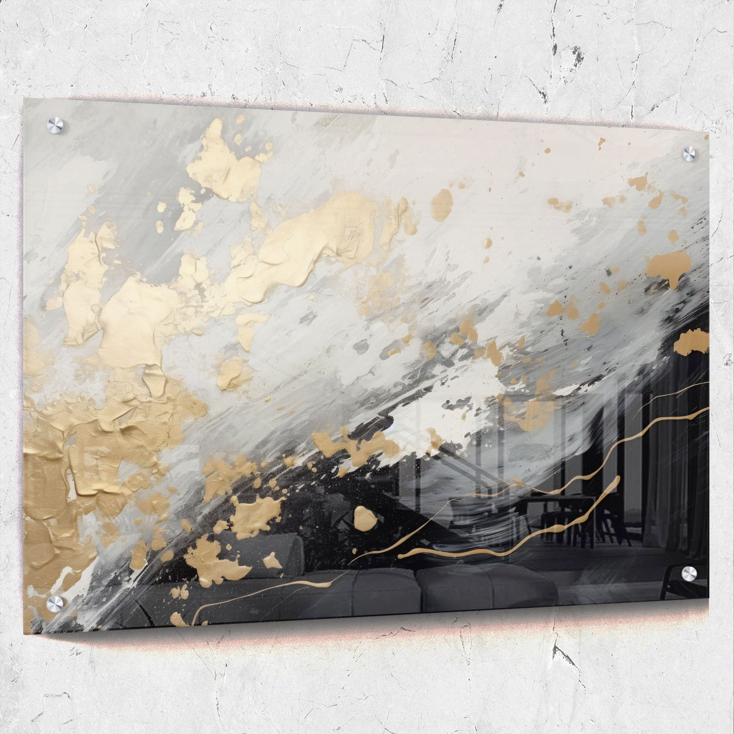 Abstract Textured Paint Splatter Art