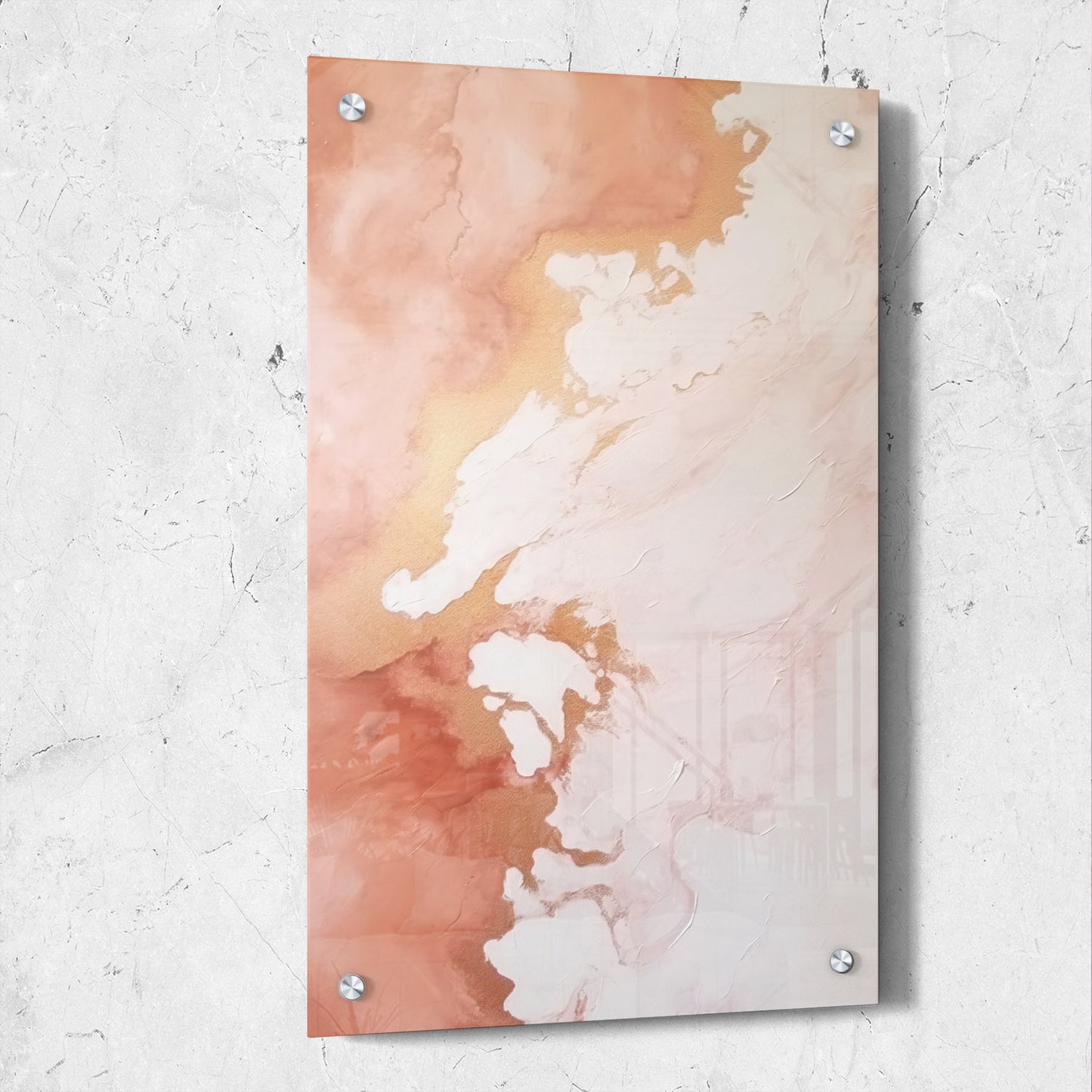 Abstract White and Rose Textured Paint