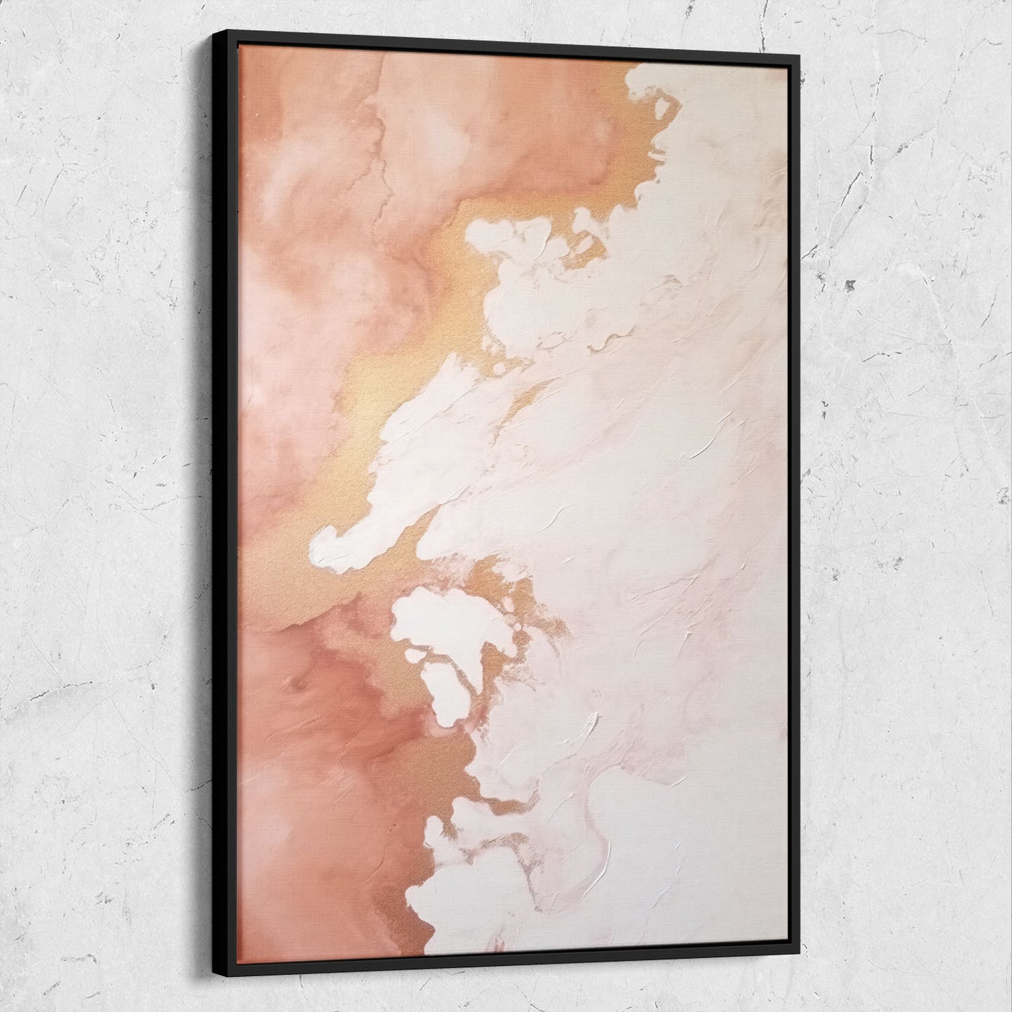 Abstract White and Rose Textured Paint