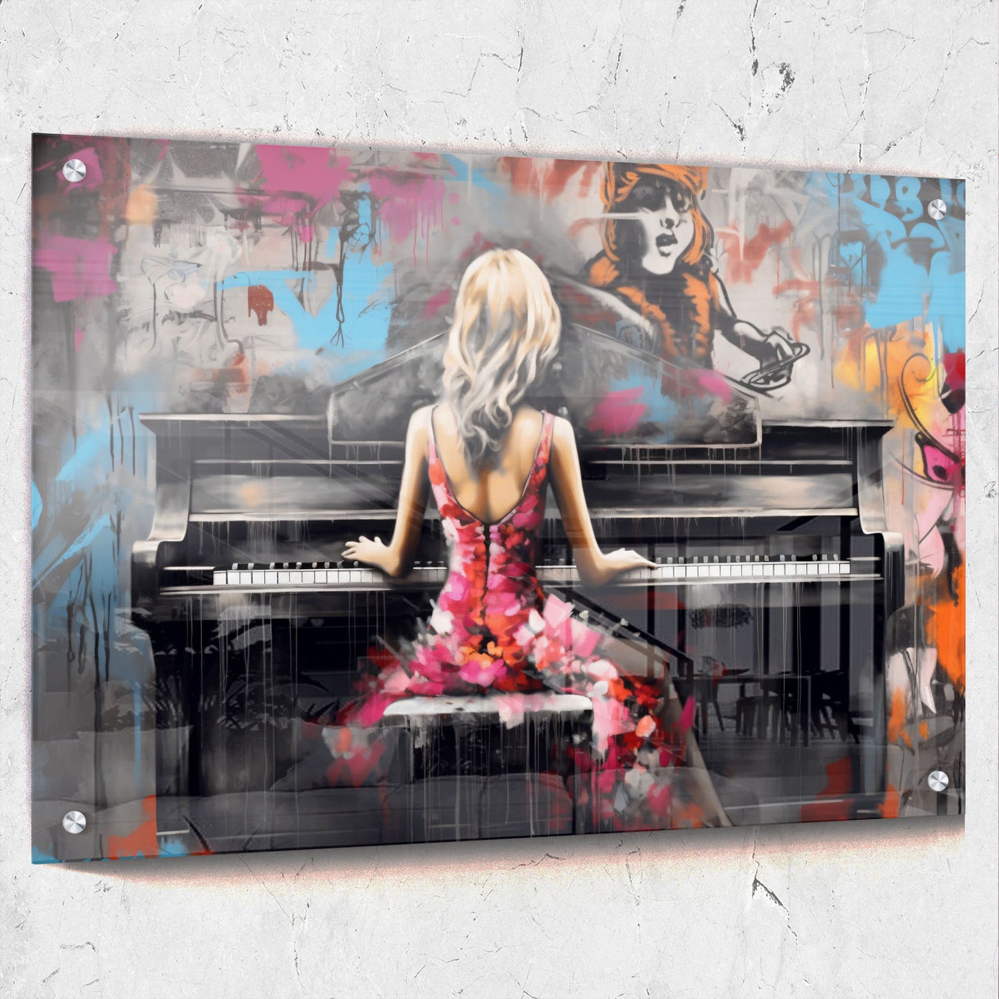 Aesthetic Beauty Back Playing Piano