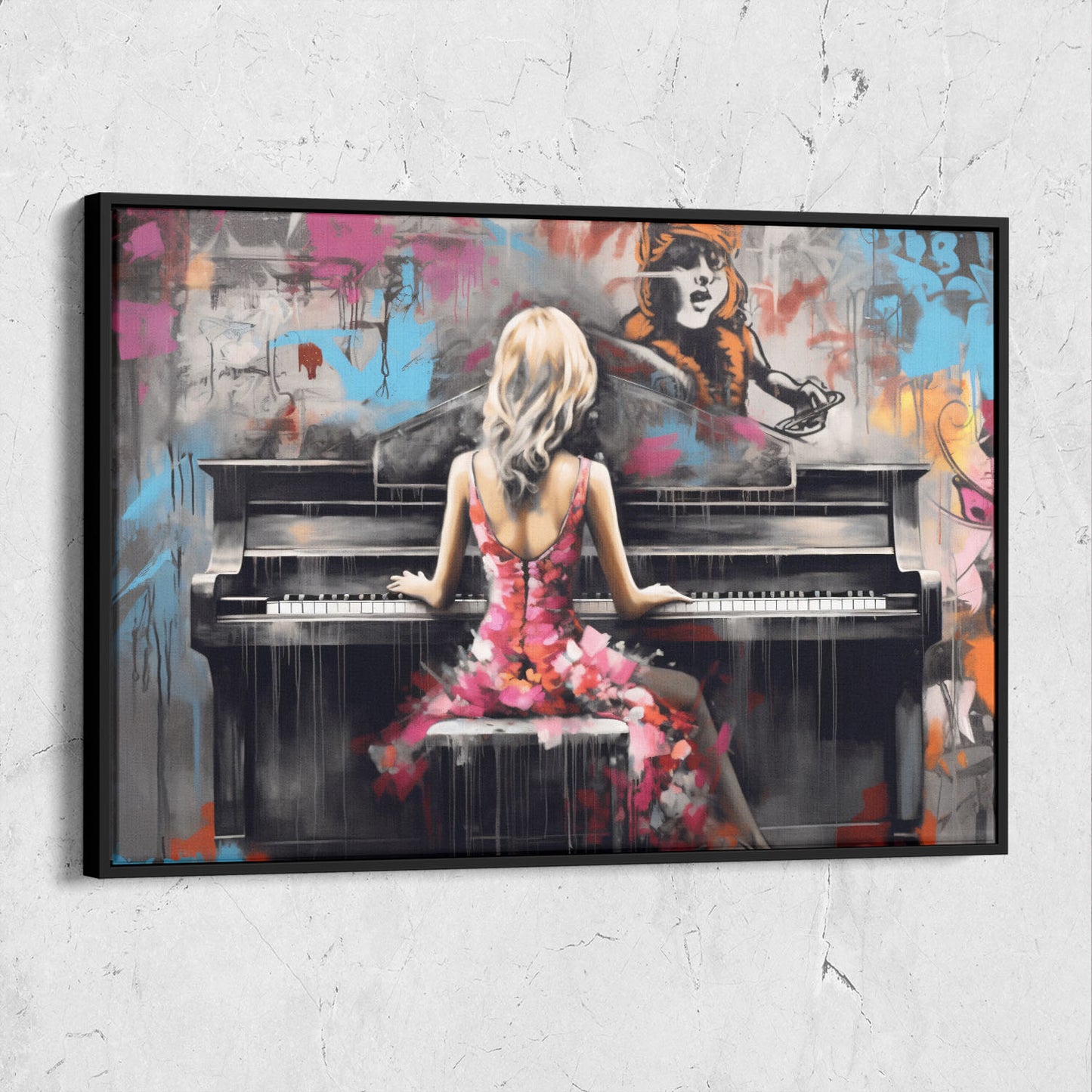 Aesthetic Beauty Back Playing Piano