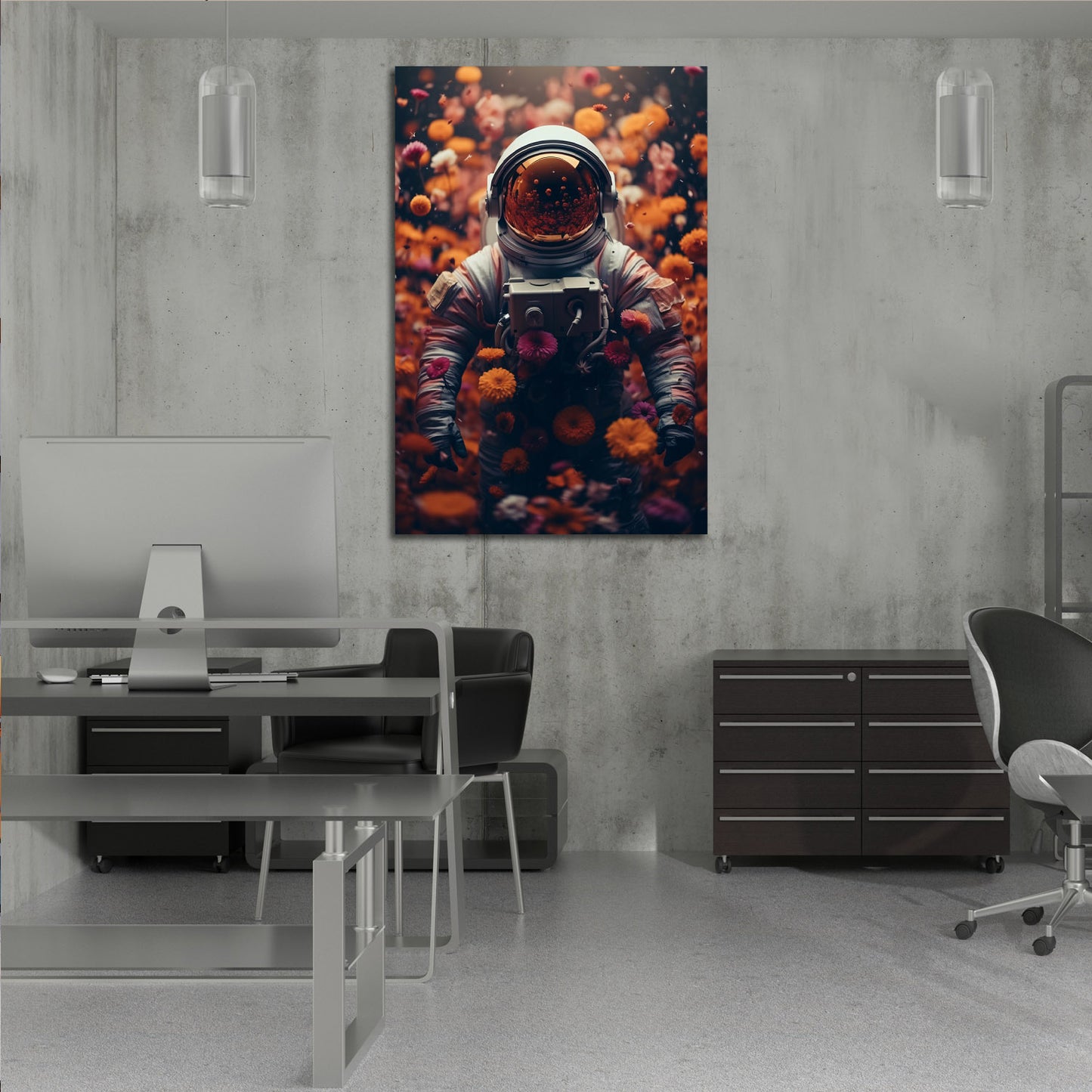 Astronaut Surrounded by Butterflys