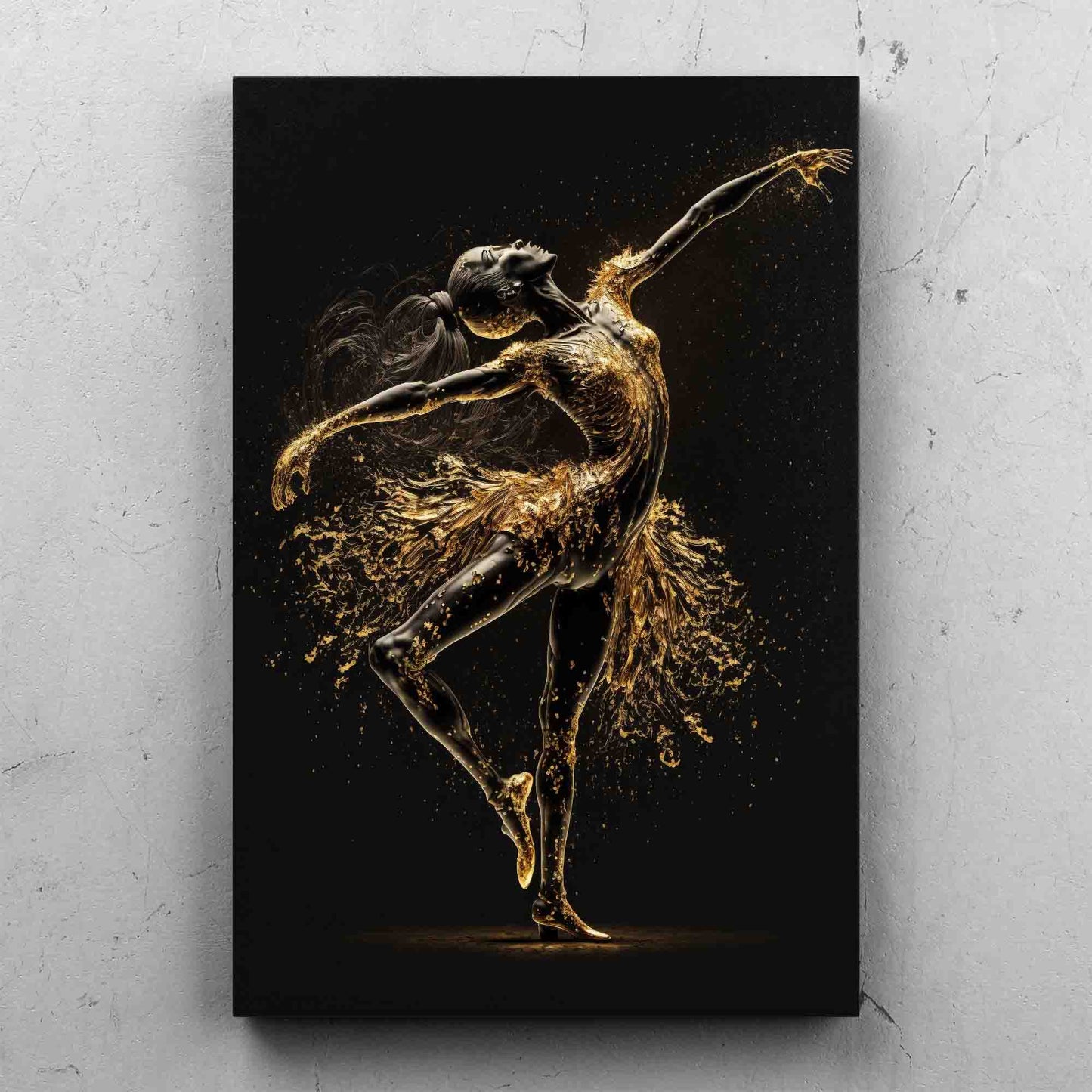 Ballet Dancer MetAli Inspiredc Gold Dripping Paint