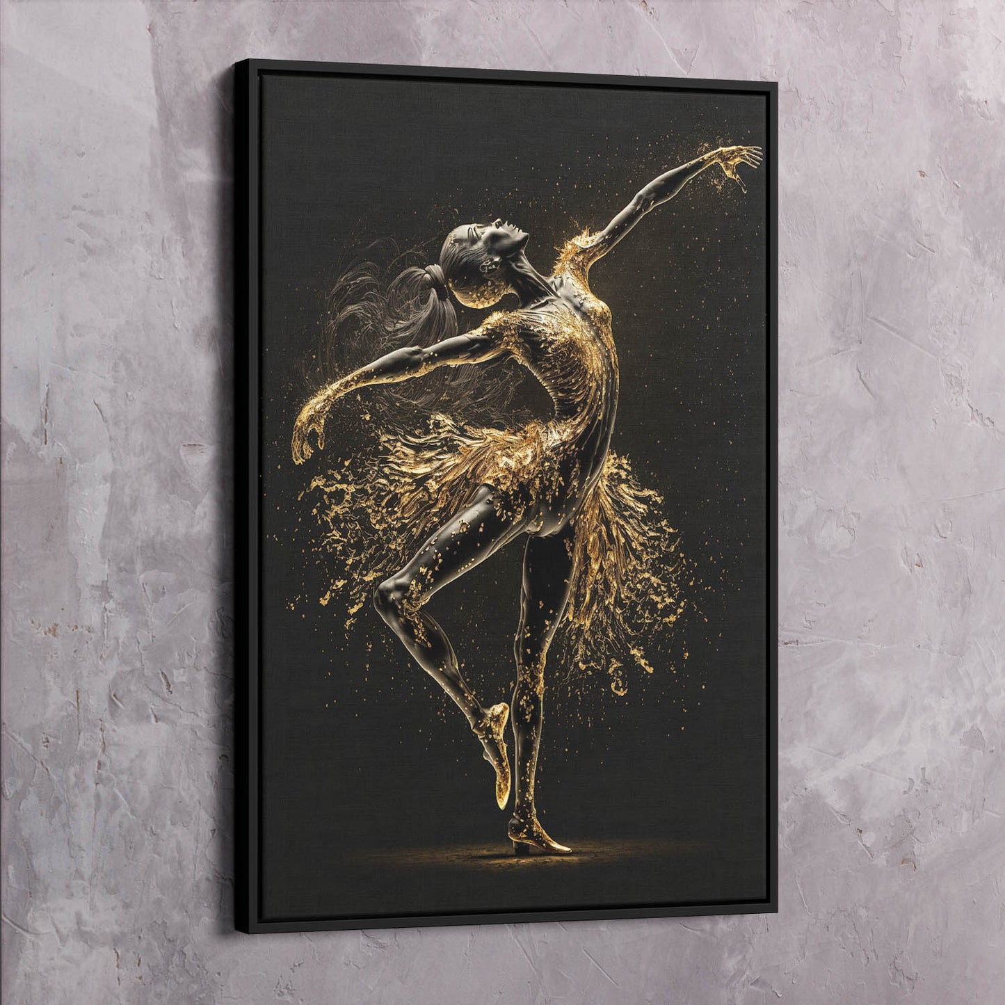 Ballet Dancer MetAli Inspiredc Gold Dripping Paint