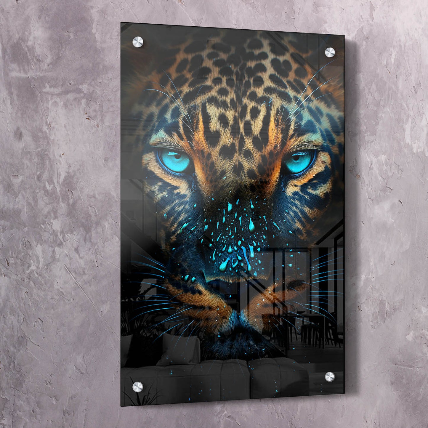 Dark Leopard Blue Eyes