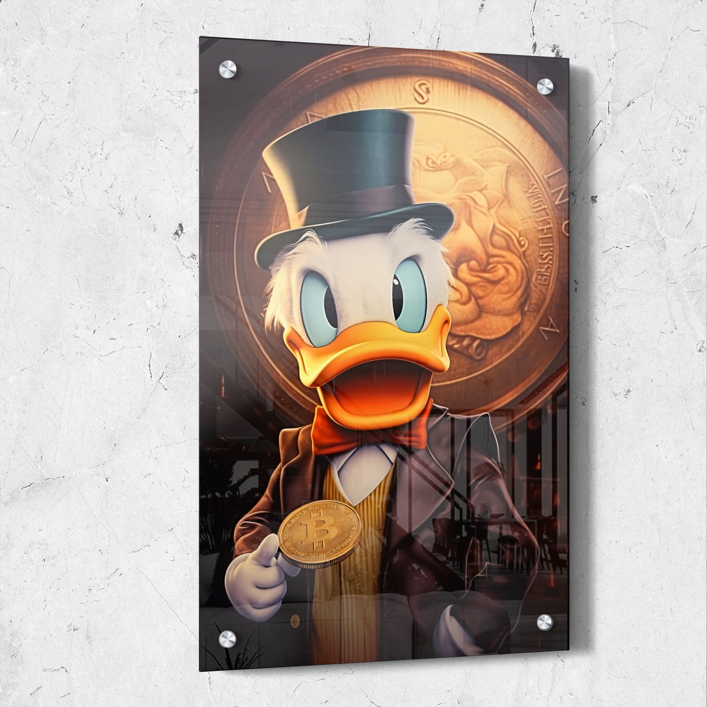Scrooge McDuck Holding Bitcoin