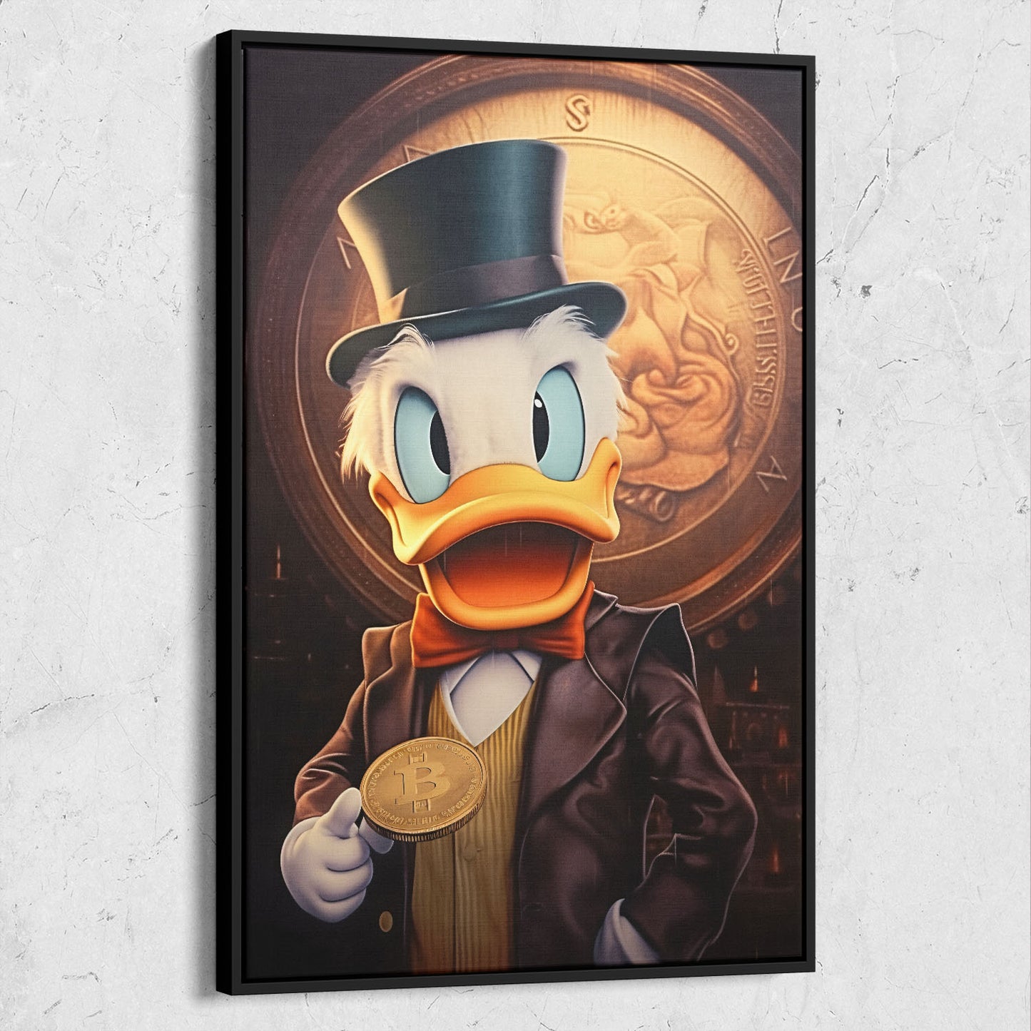 Scrooge McDuck Holding Bitcoin