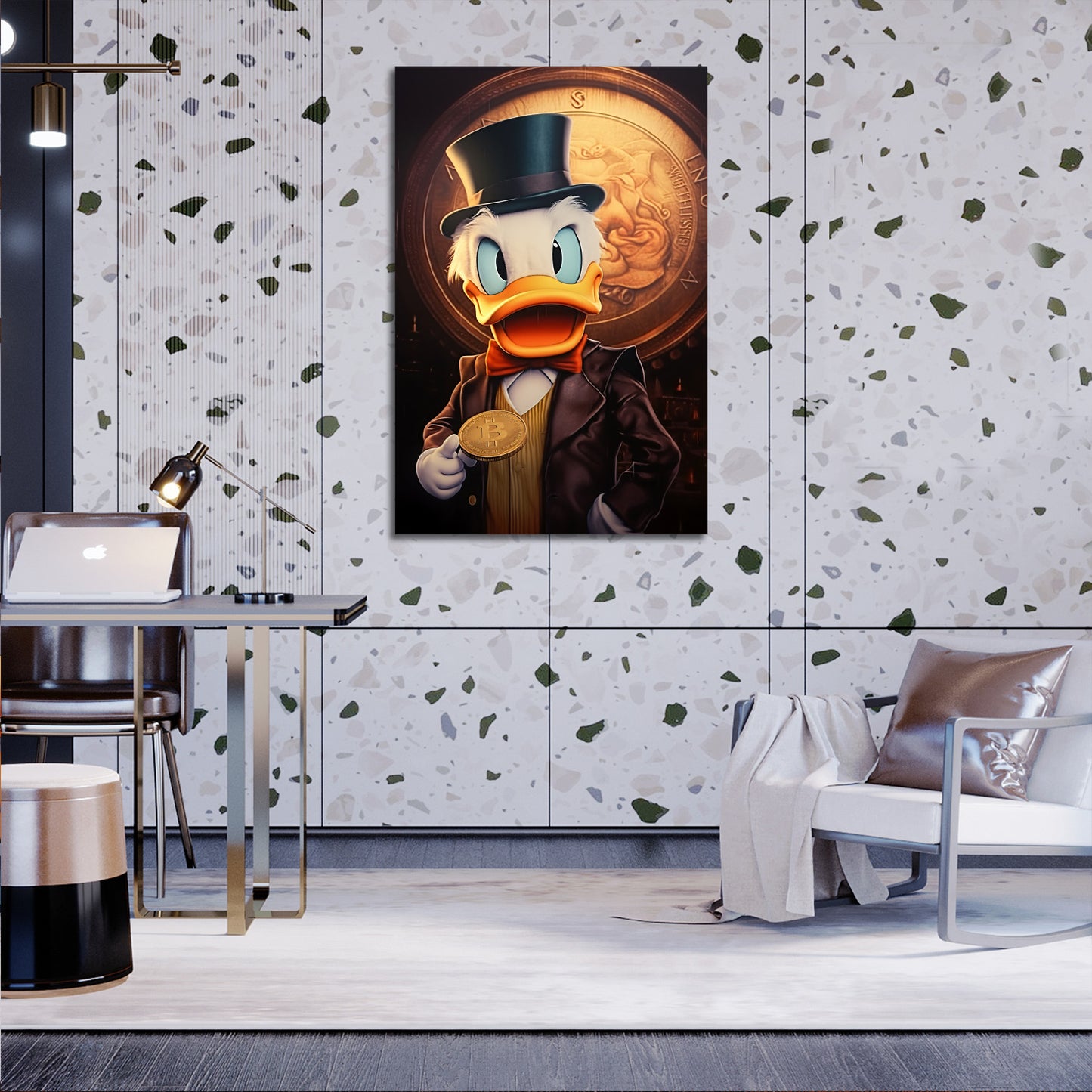 Scrooge McDuck Holding Bitcoin