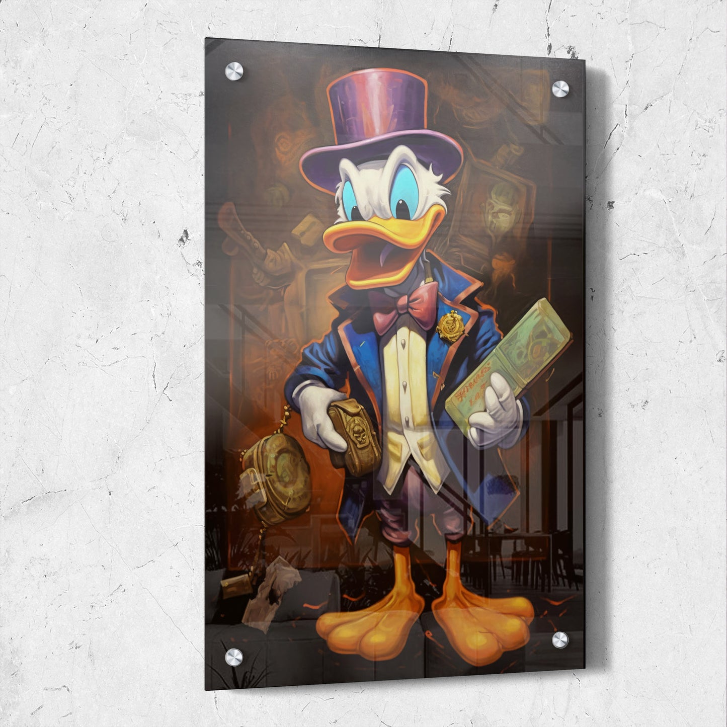 Scrooge McDuck Holding Luxury Purse