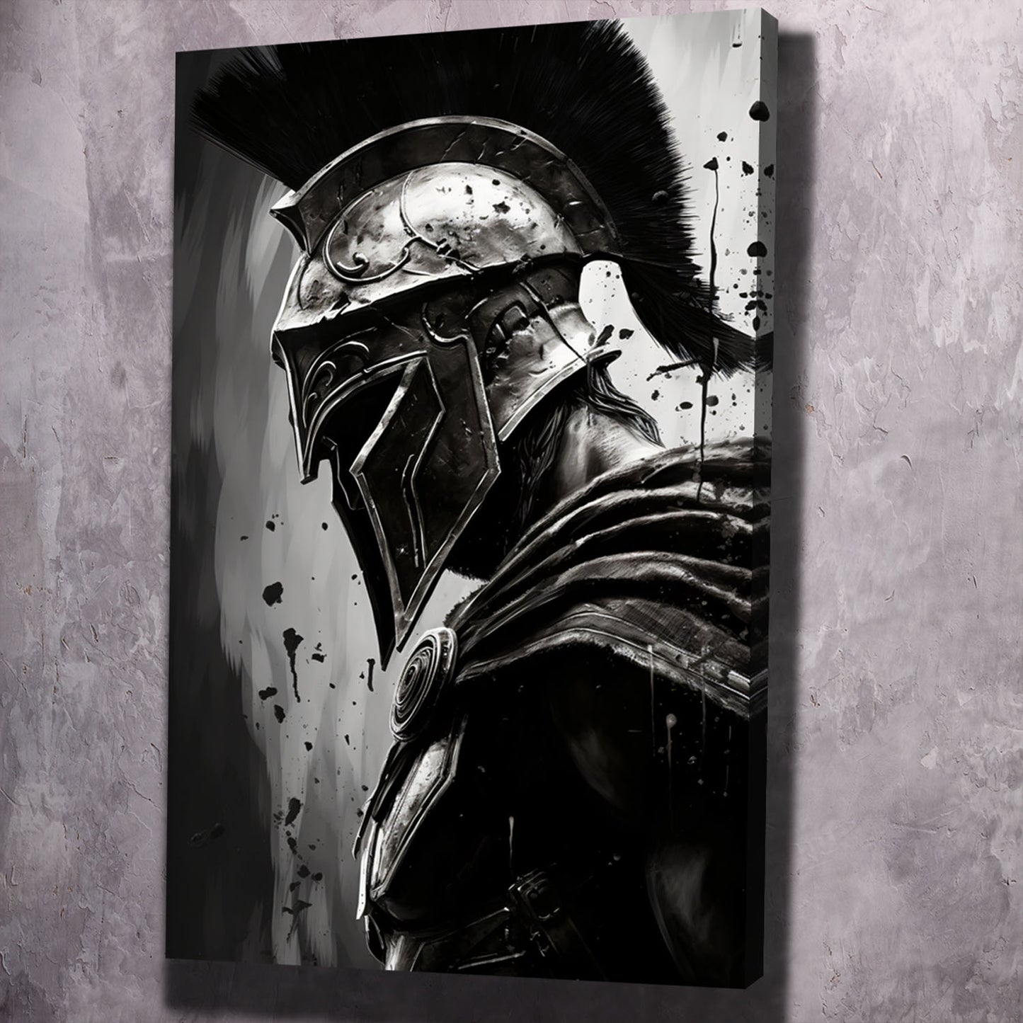 Spartan Warrior Abstract Black and White
