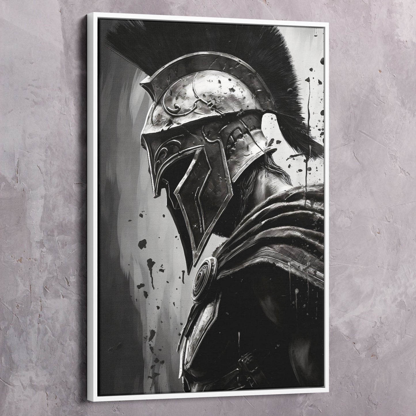 Spartan Warrior Abstract Black and White