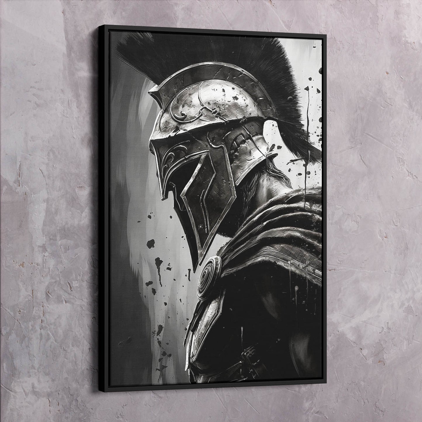 Spartan Warrior Abstract Black and White