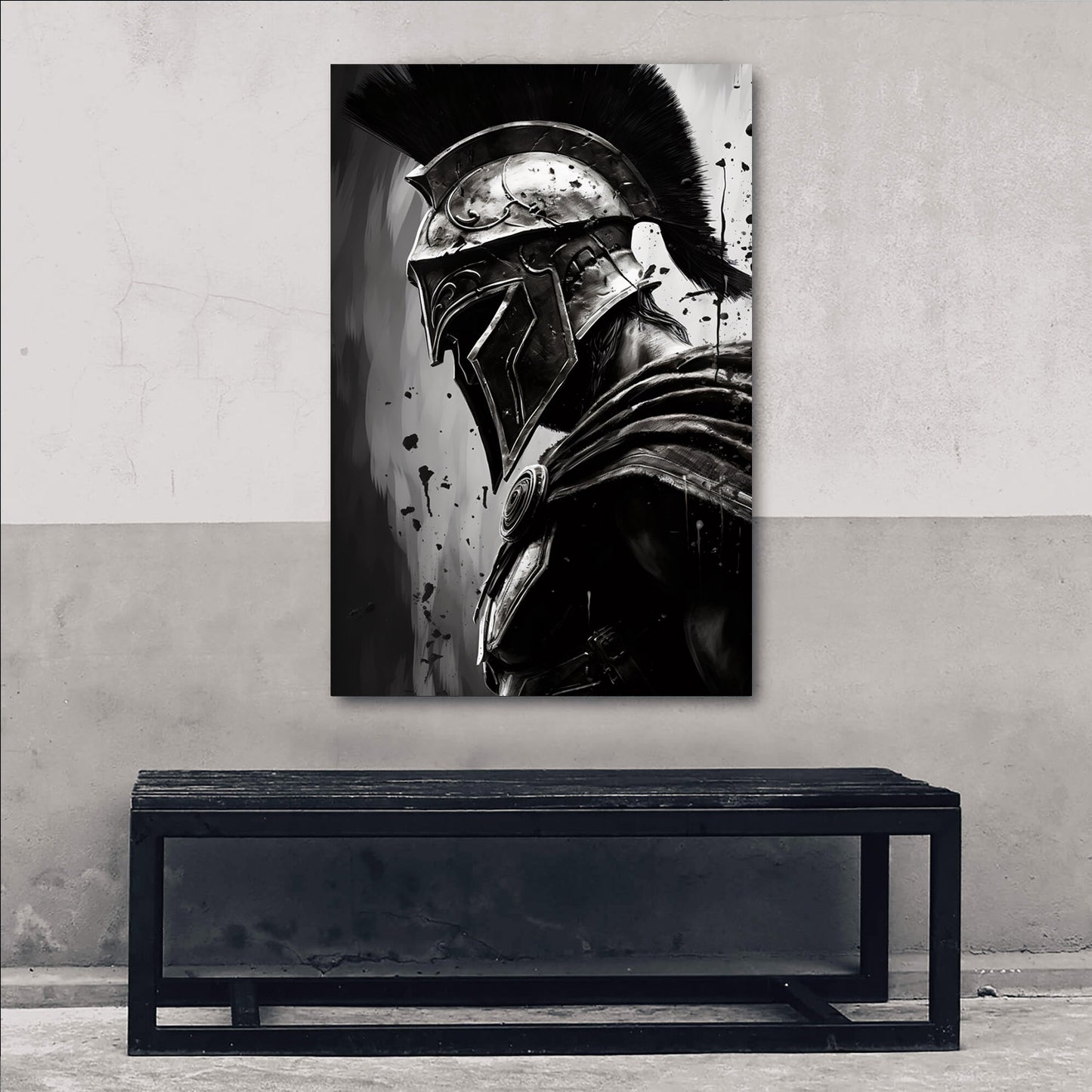 Spartan Warrior Abstract Black and White