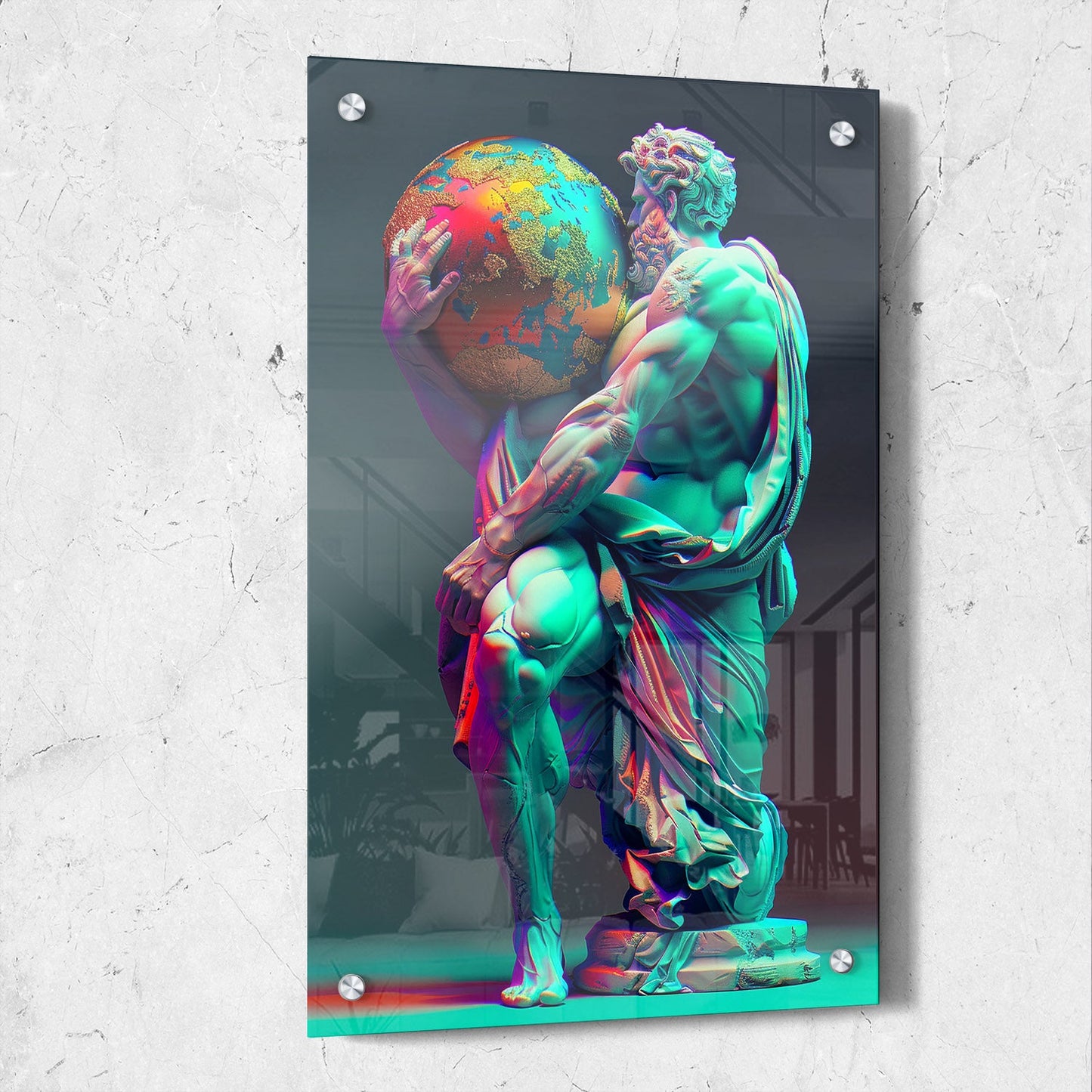 Colorful Atlas Sculpture Art