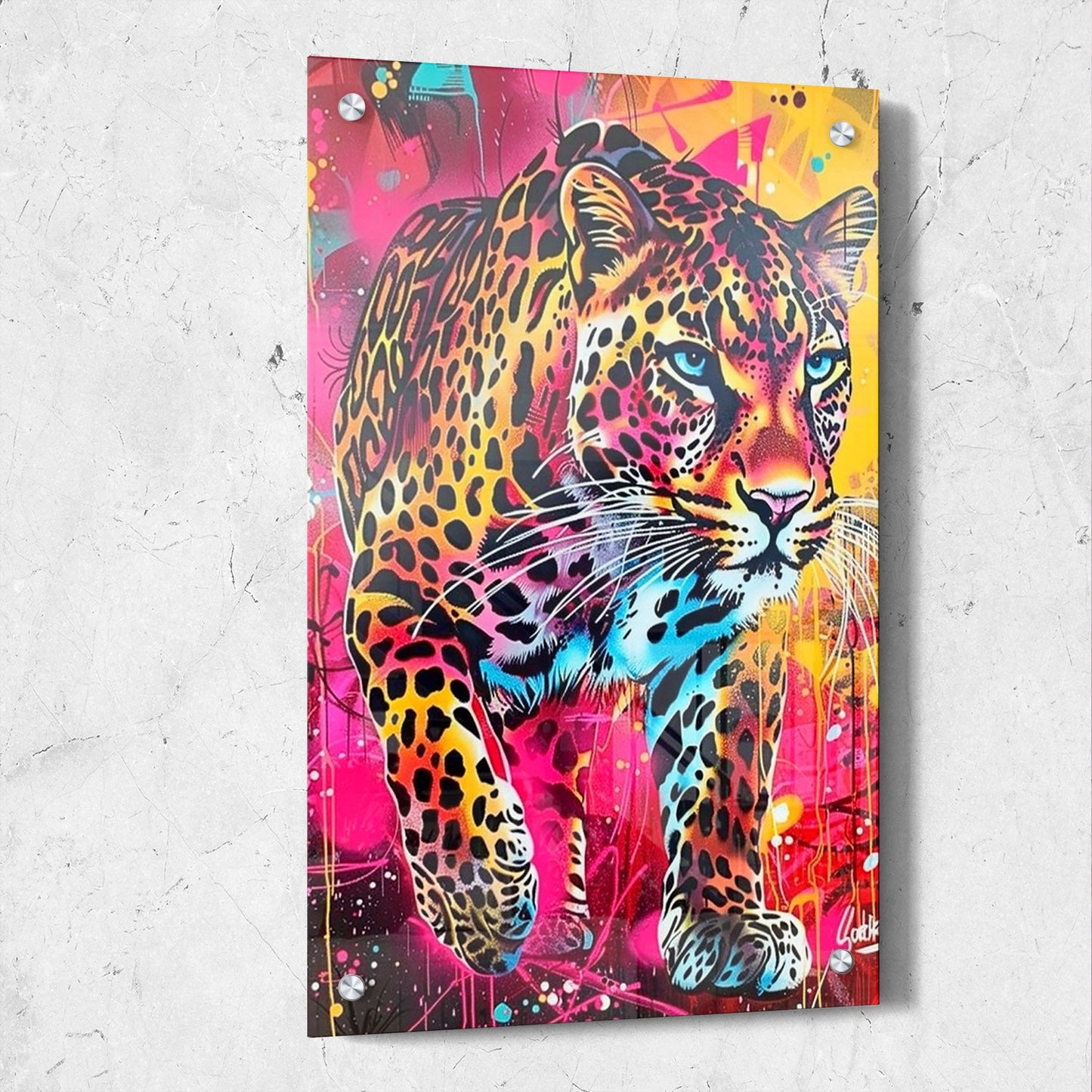 Colorful Leopard Street Art