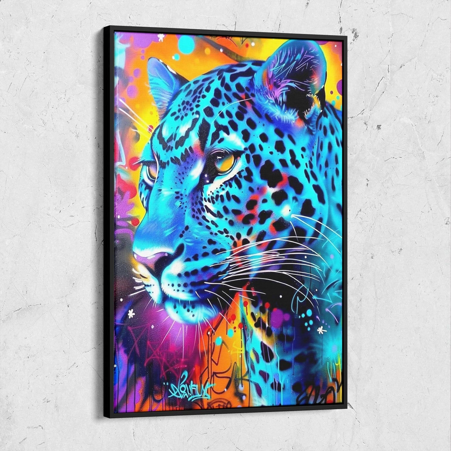 Colorful Pop Art Leopard Wall Art