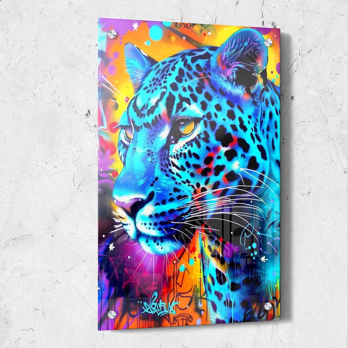 Colorful Pop Art Leopard Wall Art