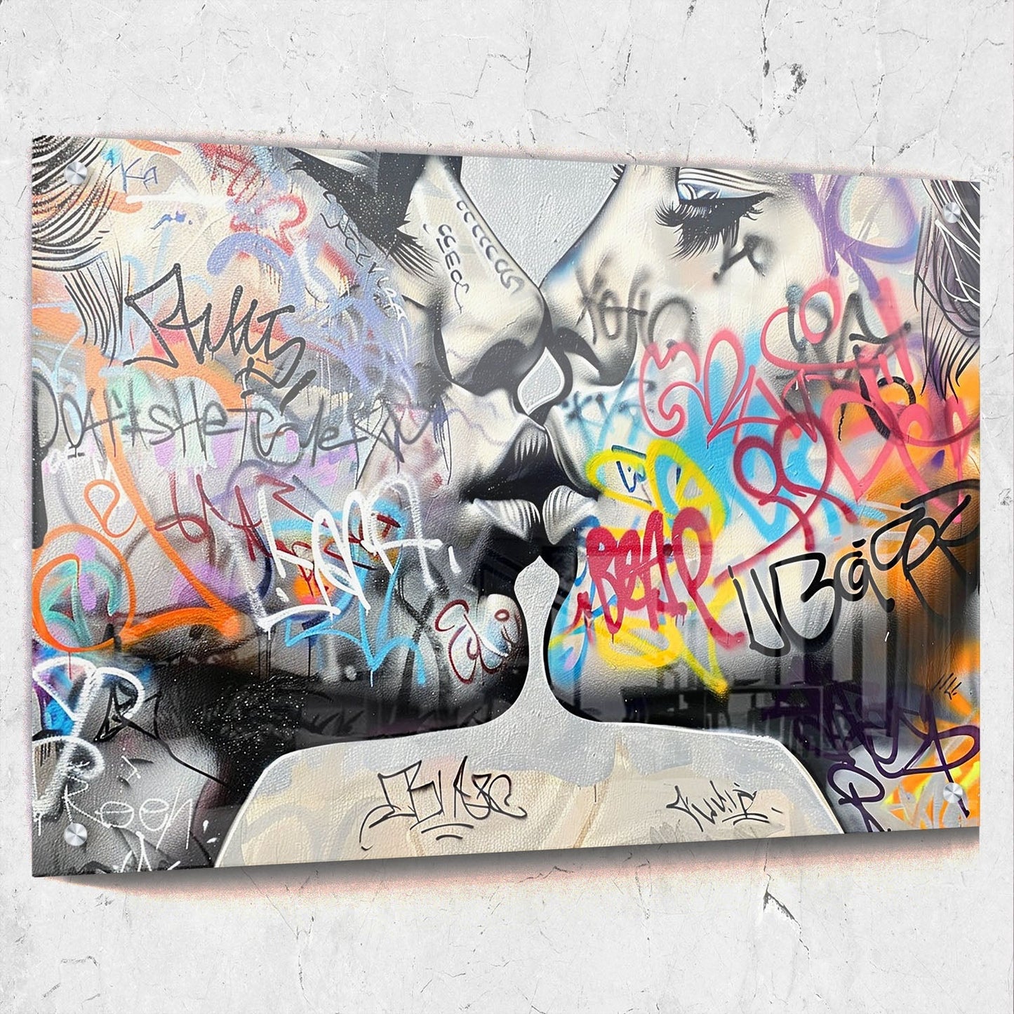 Colorful Street Art Kissing Portrait