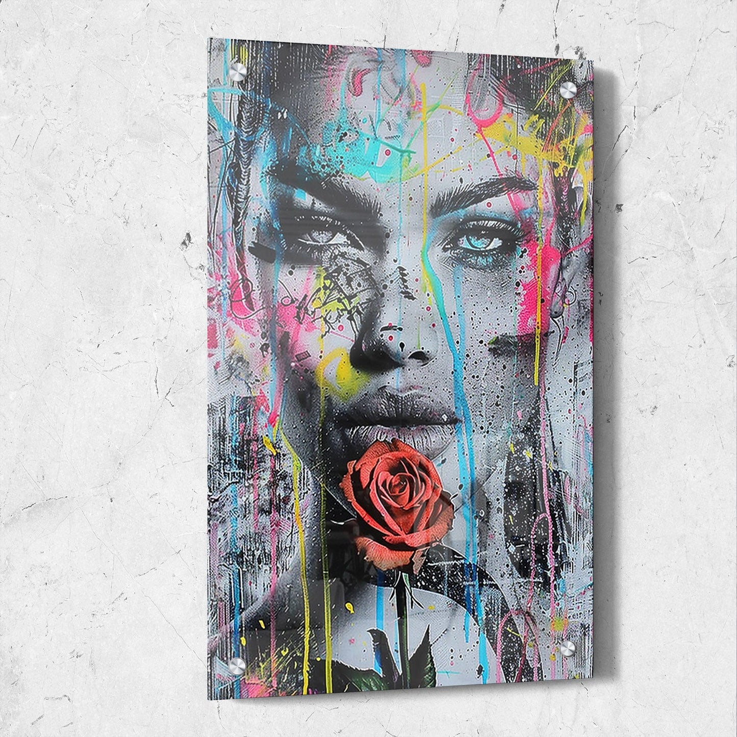 Colorful Street Art Woman Portrait