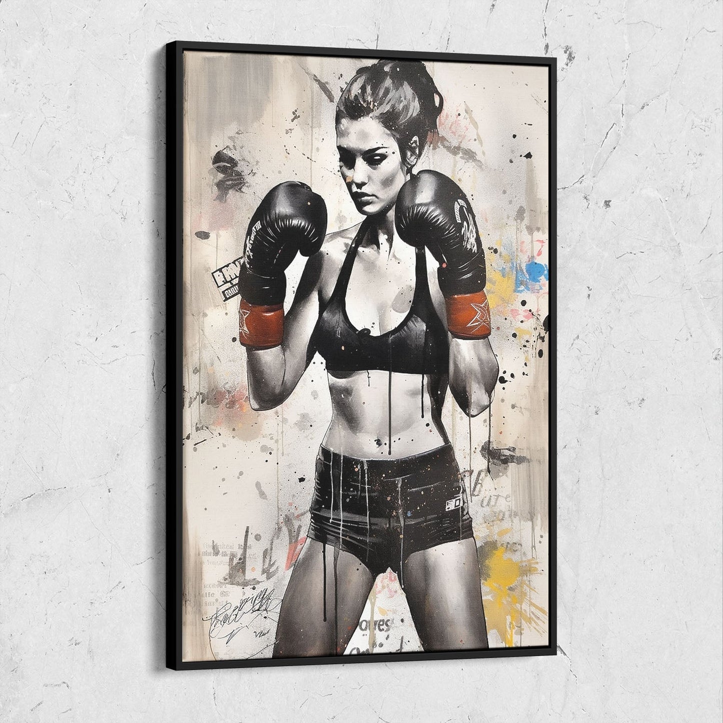 Female Boxer Street Art Painting