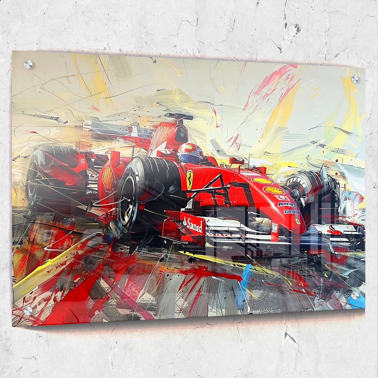 Ferrari F1 Car Abstract Art