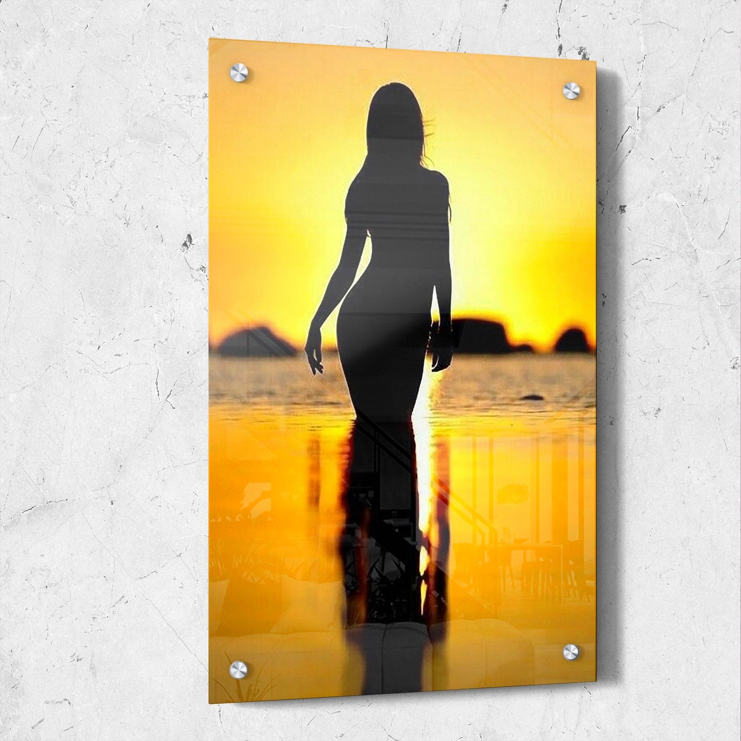 Golden Sunset Woman Silhouette