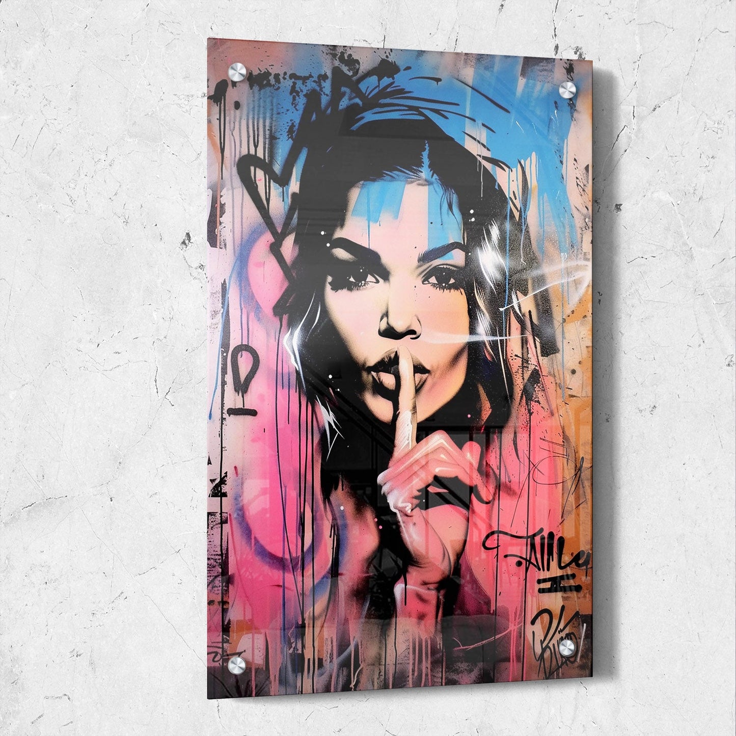 Graffiti Woman Portrait Art