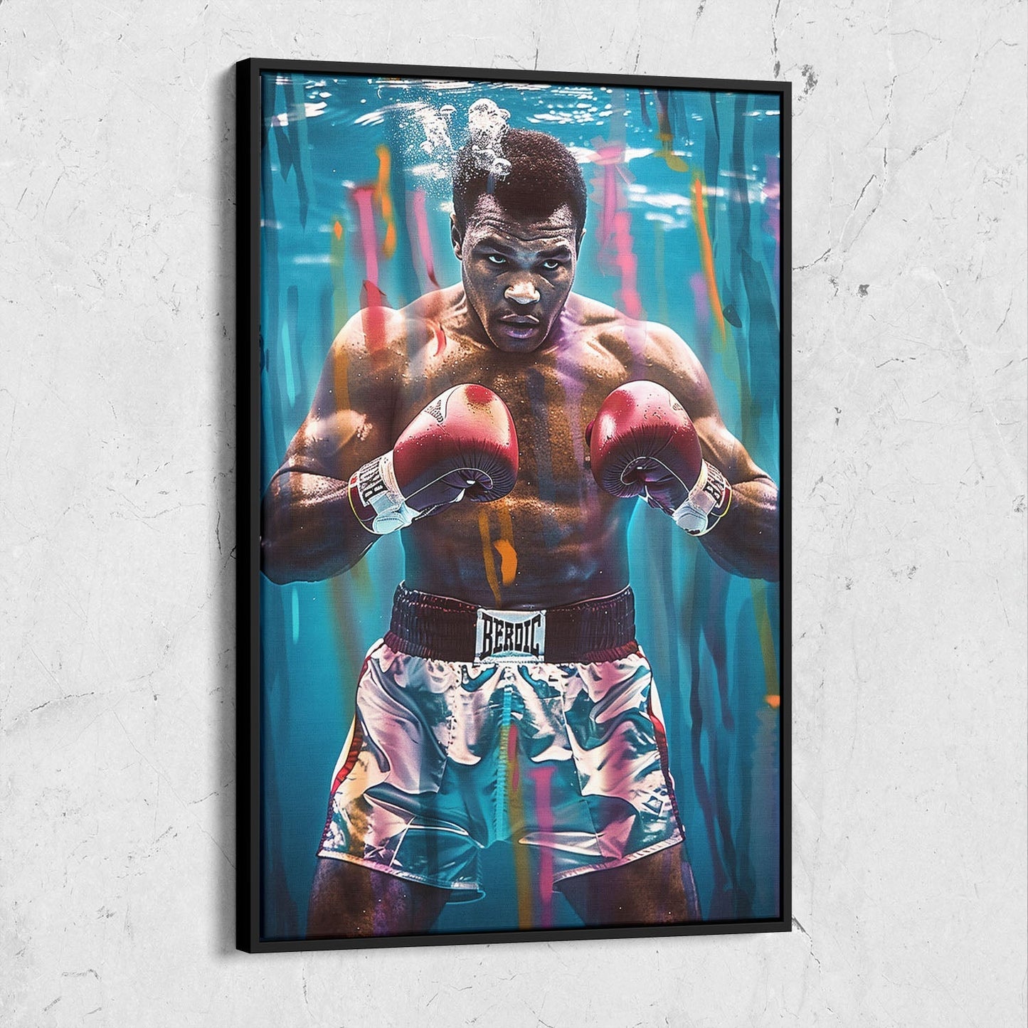 Muhammad Ali Underwater Boxer Painting