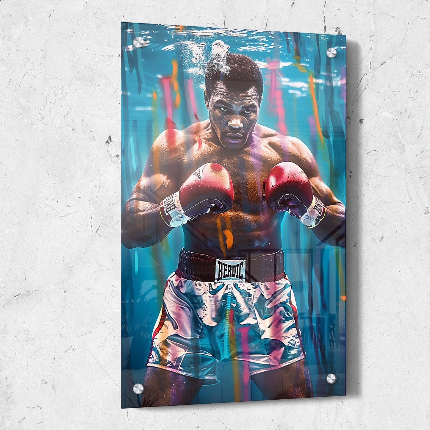 Muhammad Ali Underwater Boxer Painting