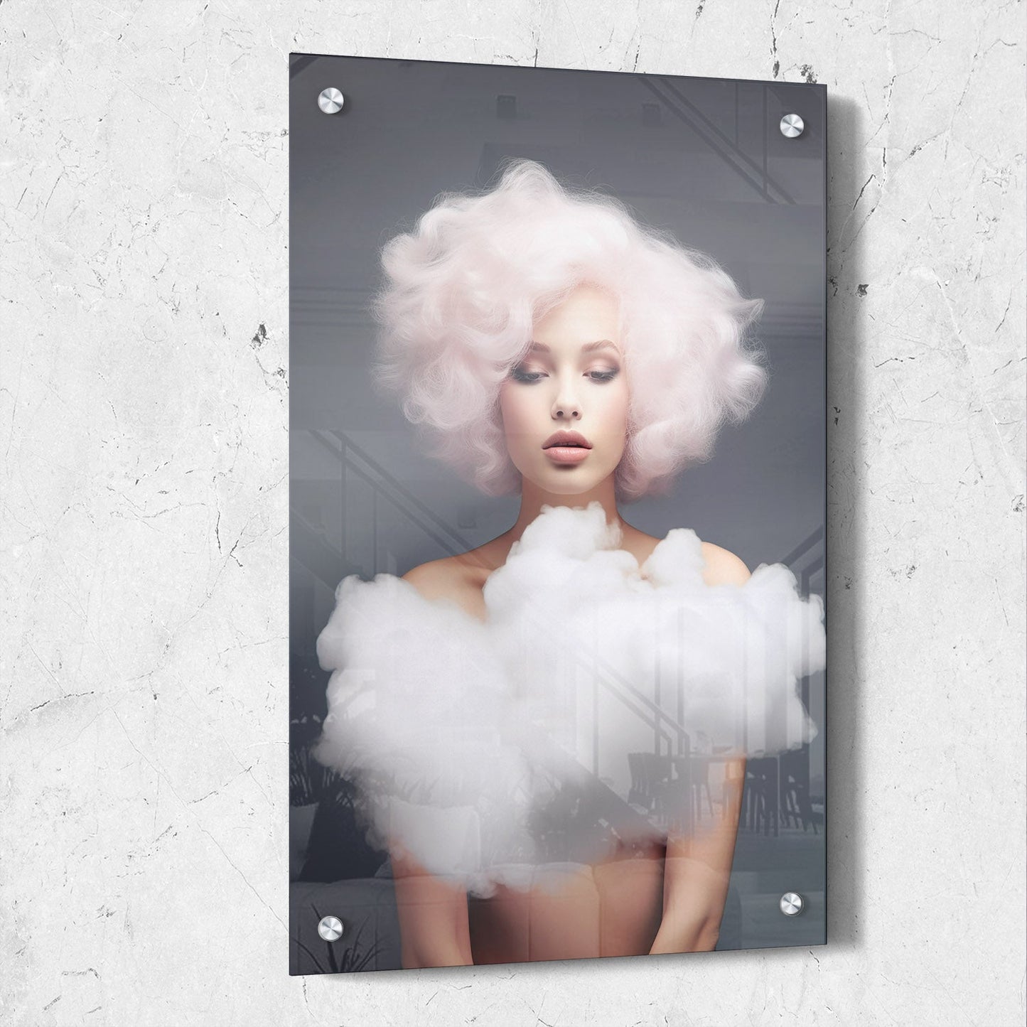 Pink Hair Cloud Digital Art