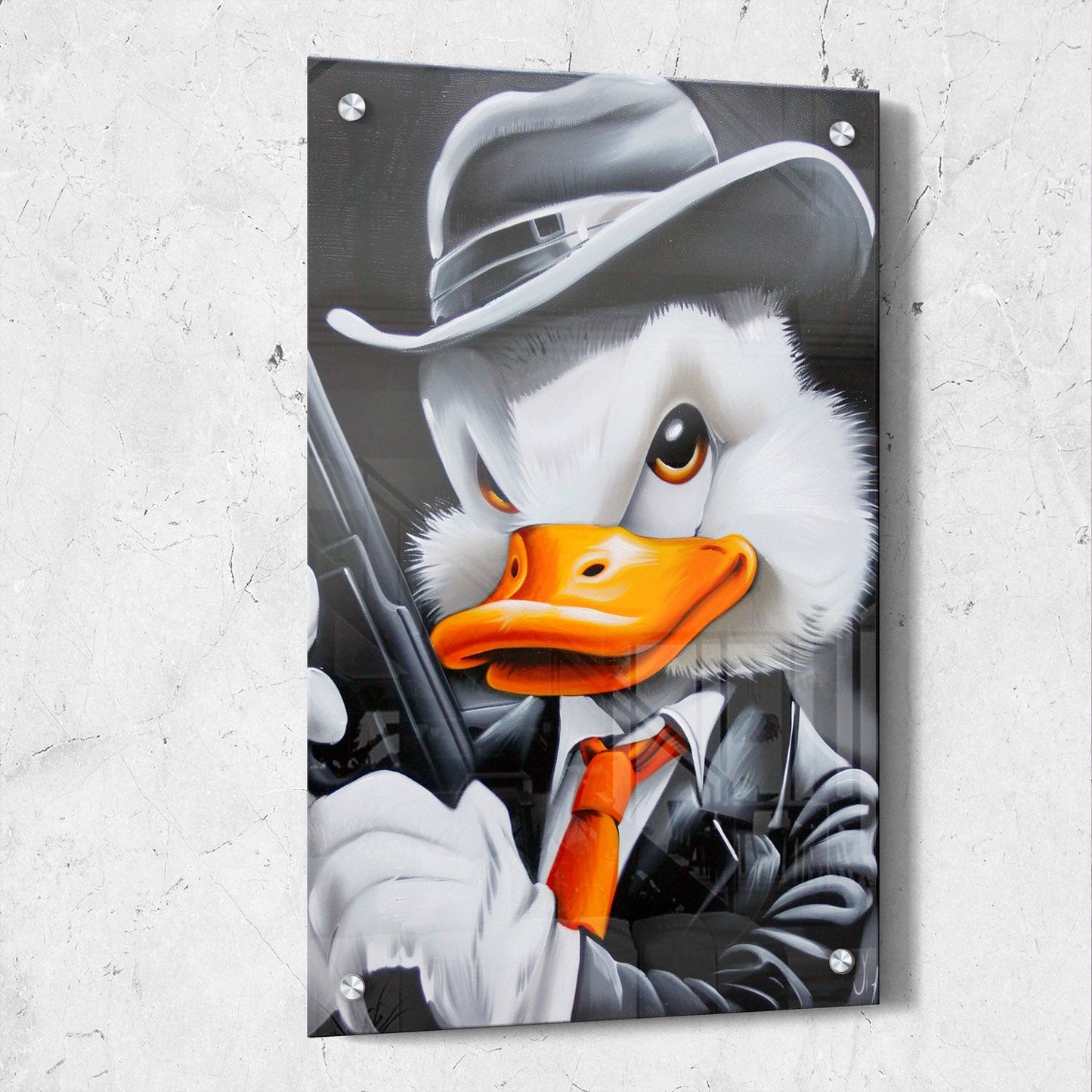 Pop Art Gangster Duck Painting