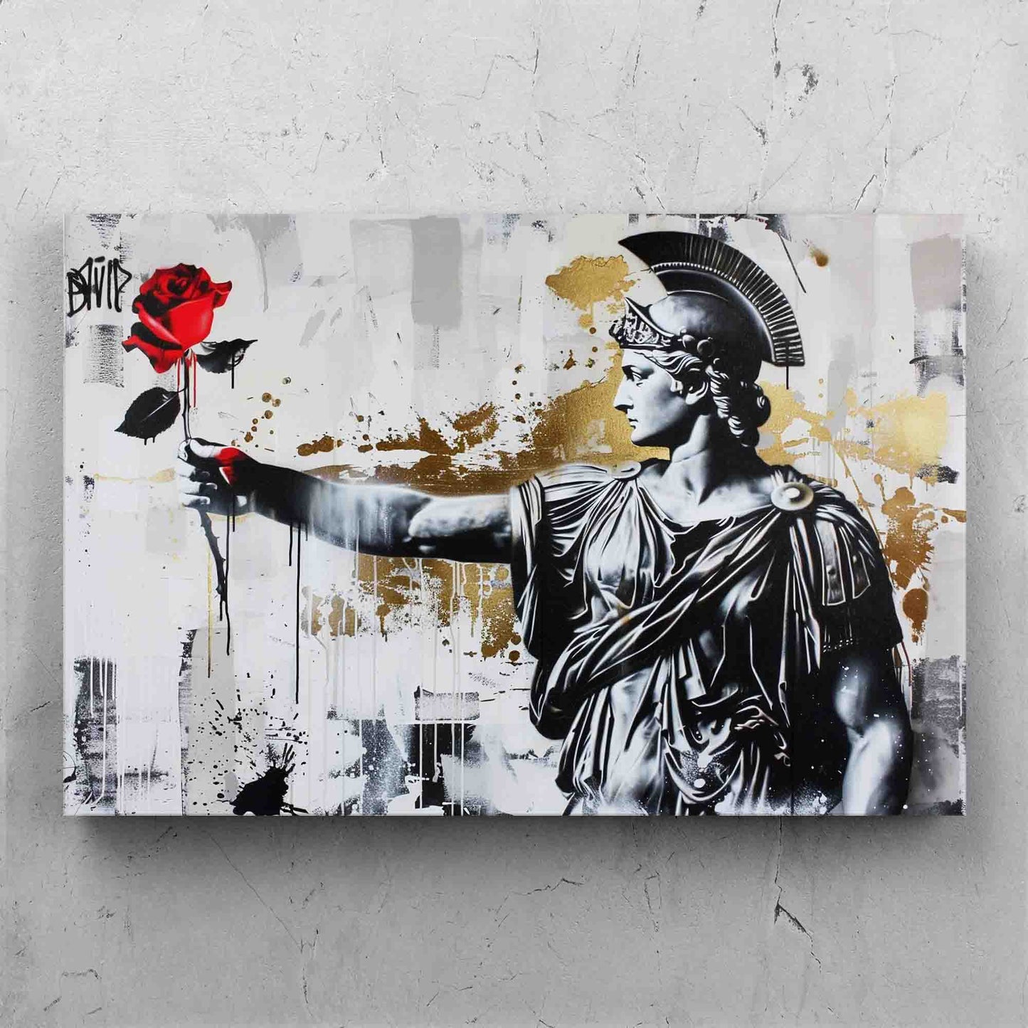 Roman Statue Urban Art Rose