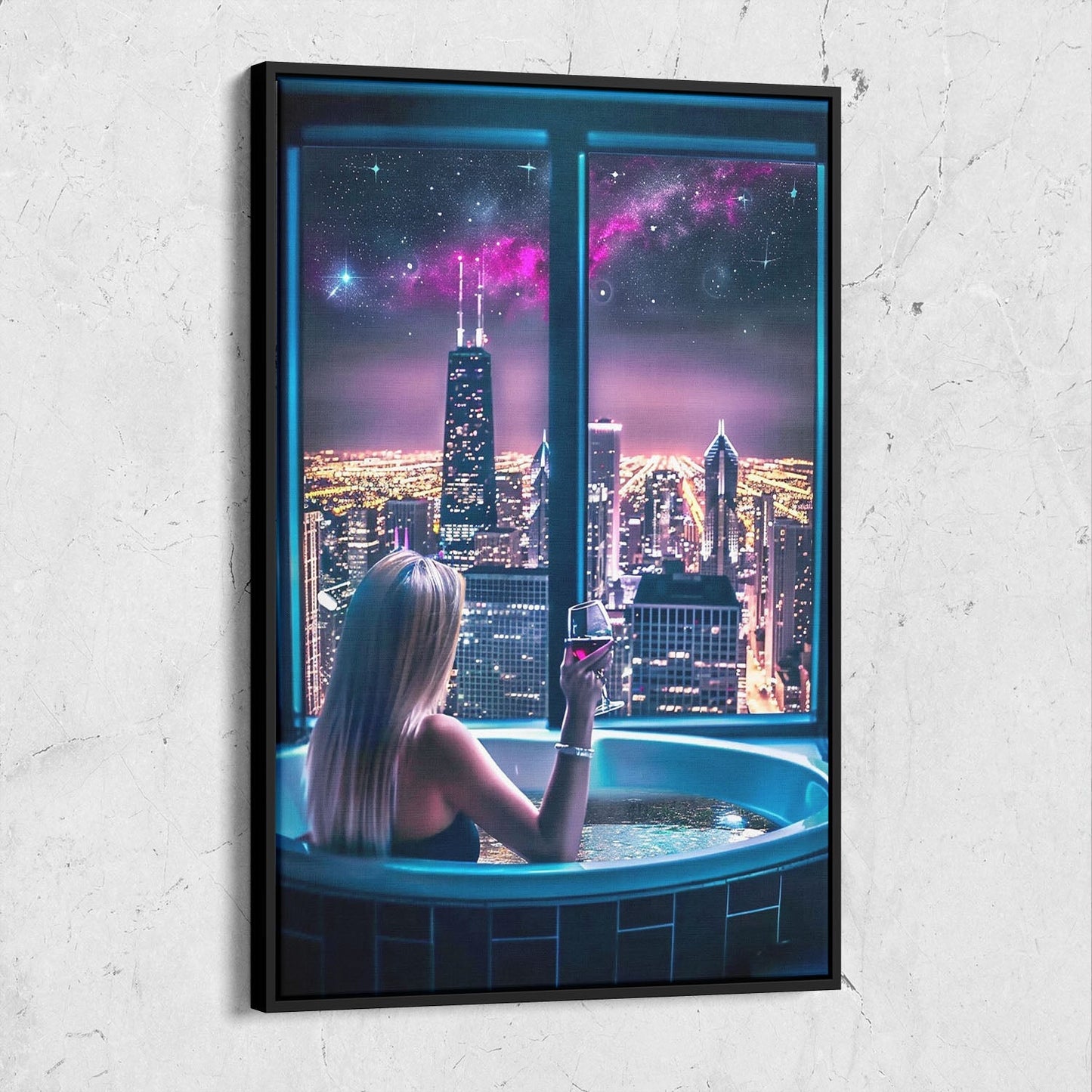 Woman City Night Fantasy Art