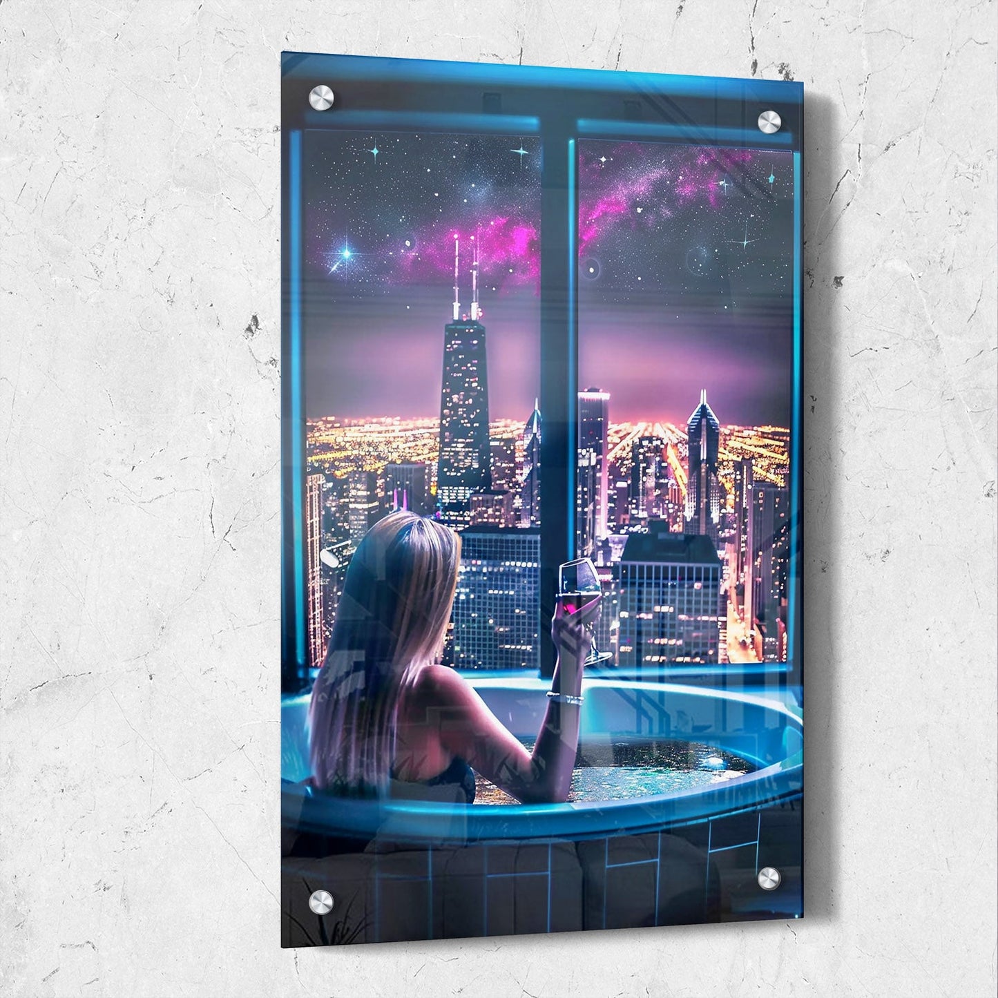 Woman City Night Fantasy Art