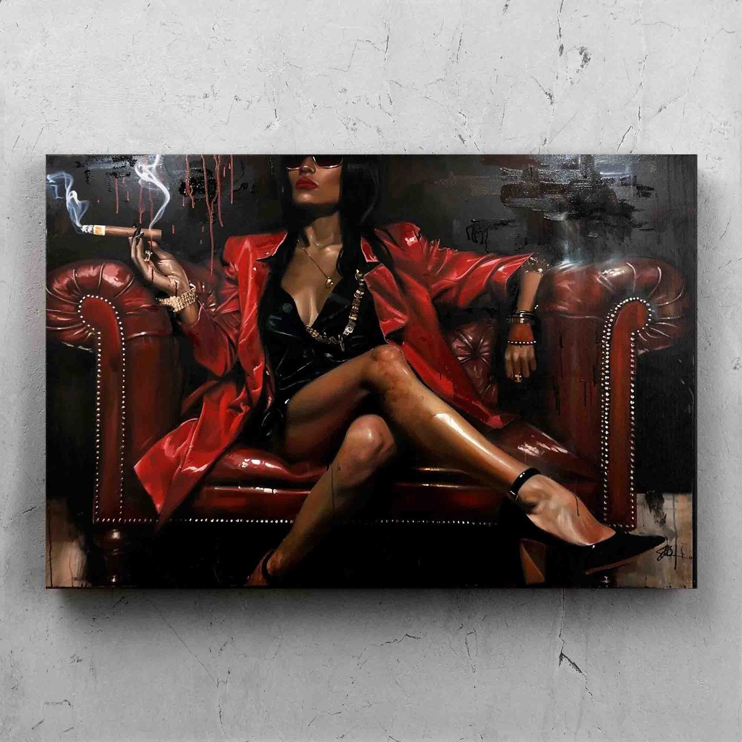 Woman Smoking Realism Painting