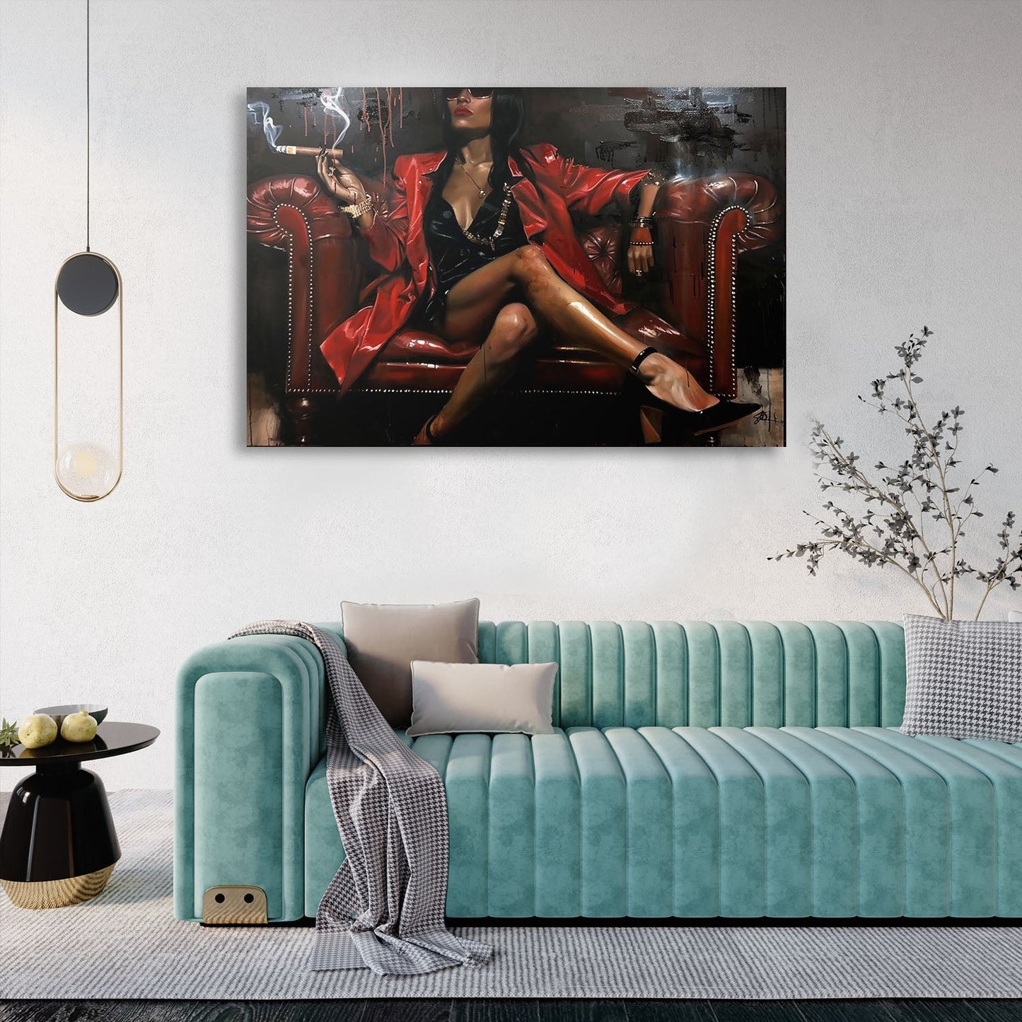Woman Smoking Realism Painting
