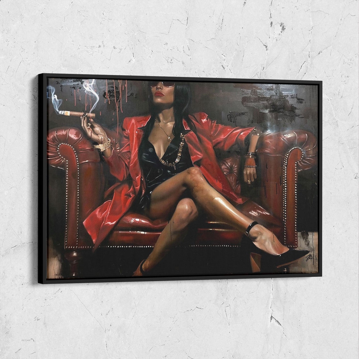 Woman Smoking Realism Painting