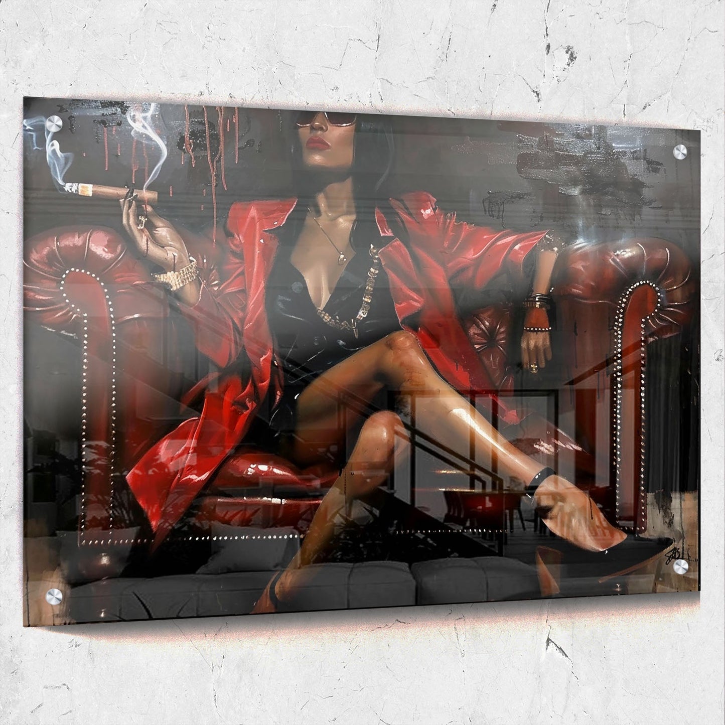 Woman Smoking Realism Painting
