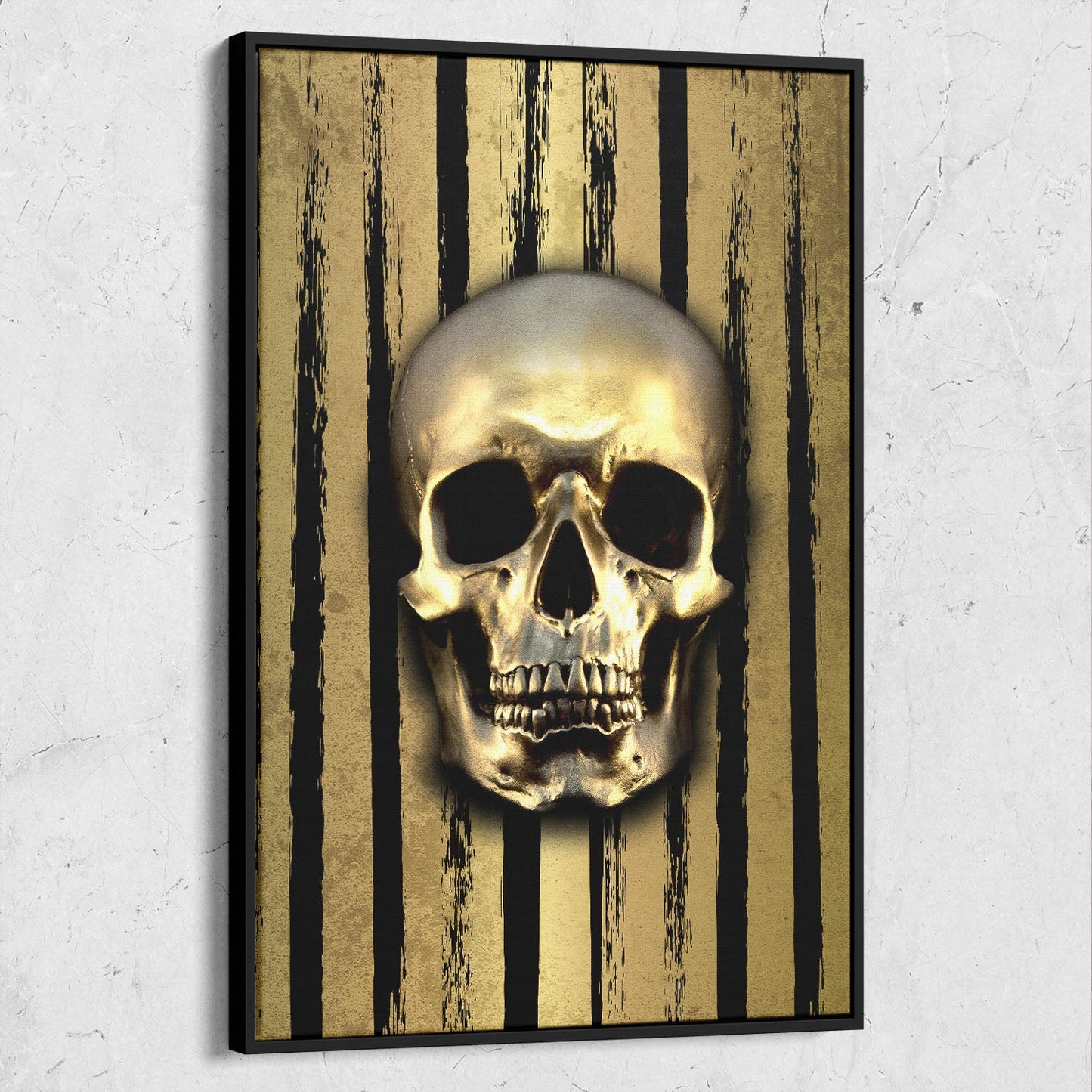 Skull Gold Strip And Black Background