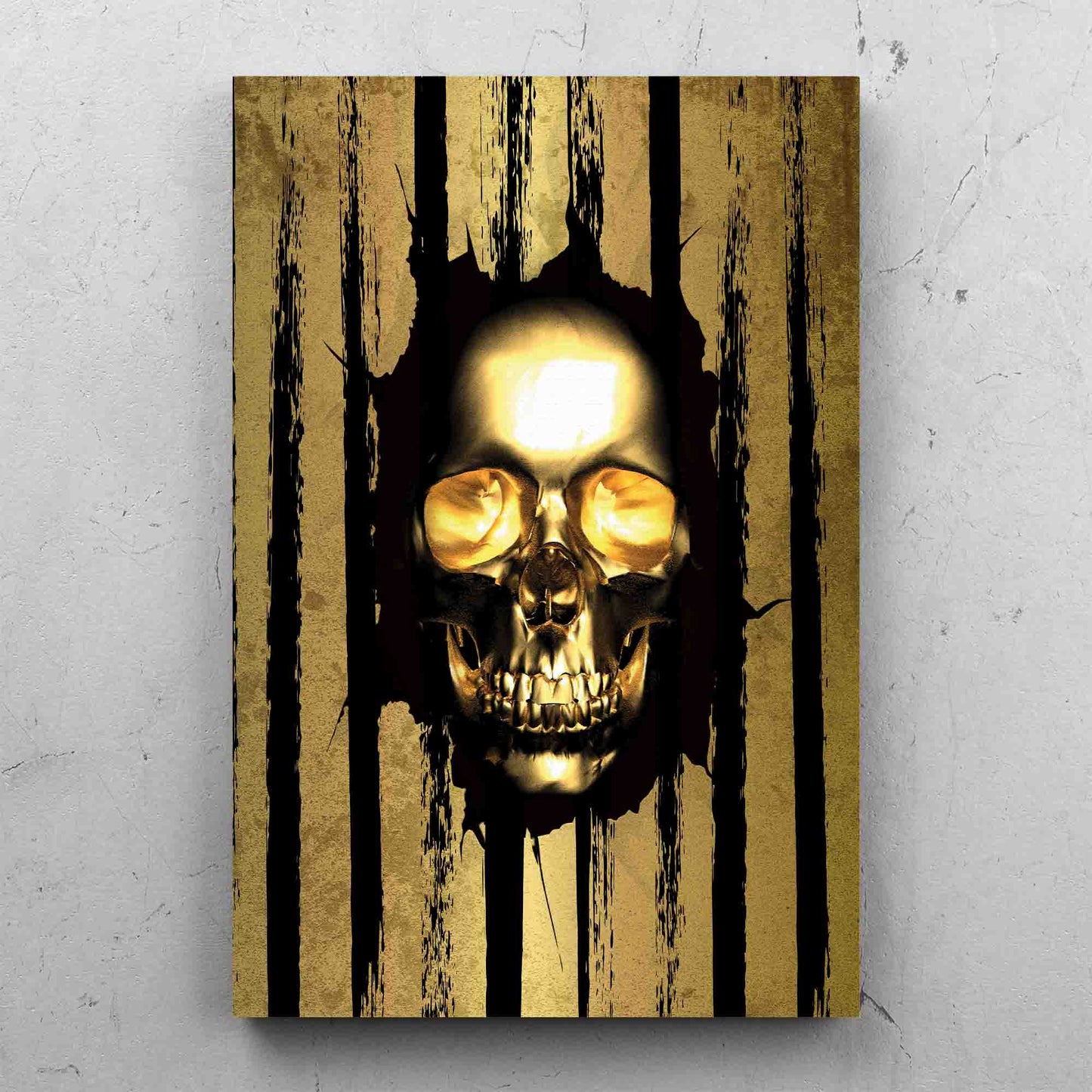 Skull Gold Strip And Black Background
