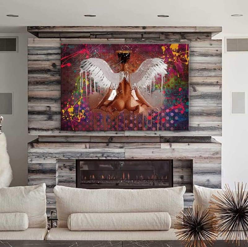 Angelic - Framed Canvas Painting Wall Art Office Decor, large modern pop artwork for home or office, Entrepreneur Inspirational and motivational Quotes on Canvas great for man cave or home. Perfect for Artwork Addicts. Made in USA, FREE Shipping.