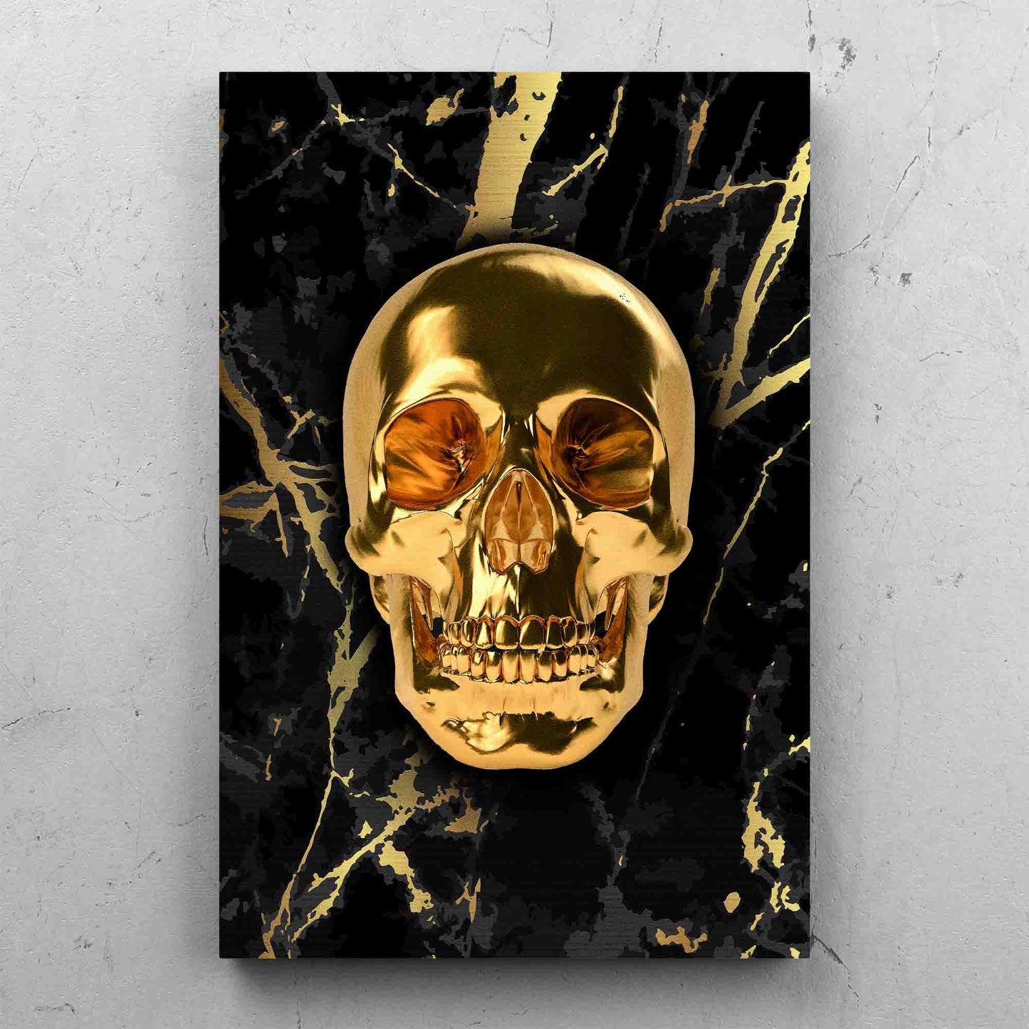 Gold Skull Black And Gold Grunge Marble Background