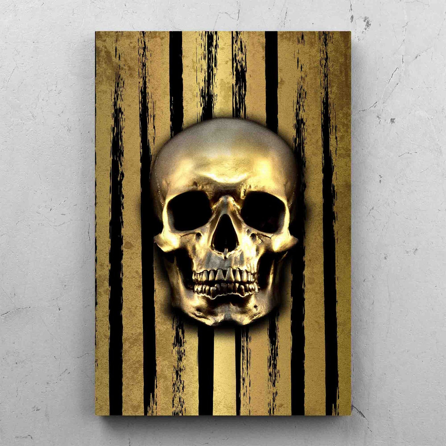 Skull Gold Strip And Black Background