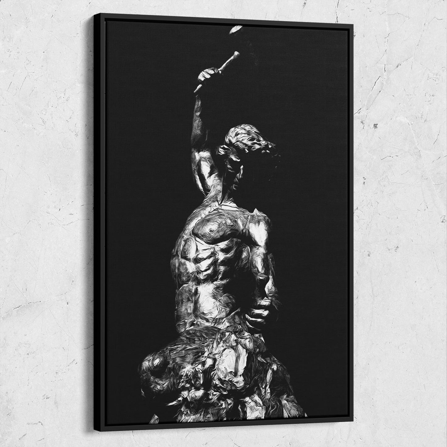 Self Made Man Statue Black White