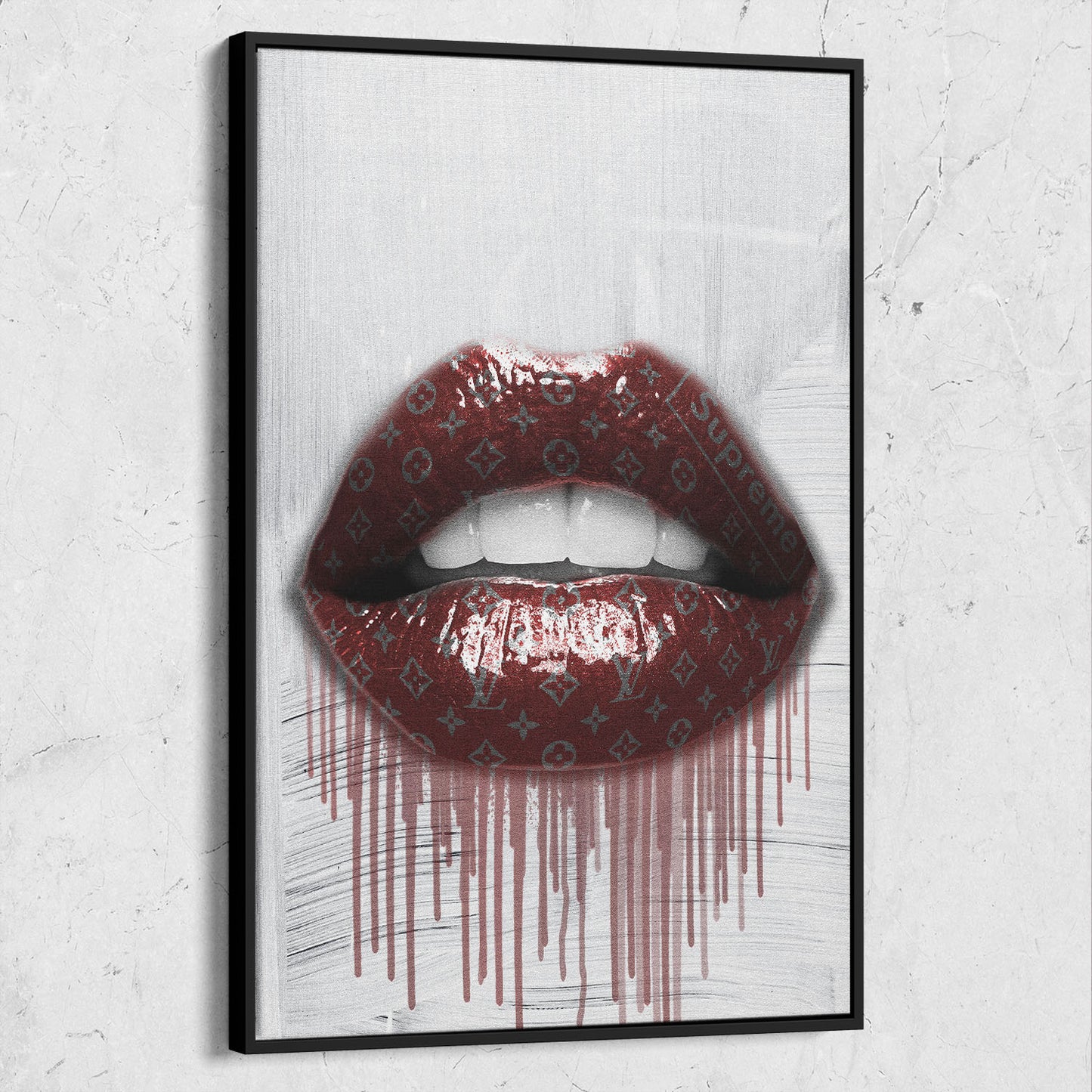 Louis LV Supreme Inspired Open Lips