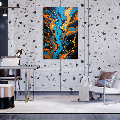 Abstract Glowing Liquid Gold Pattern