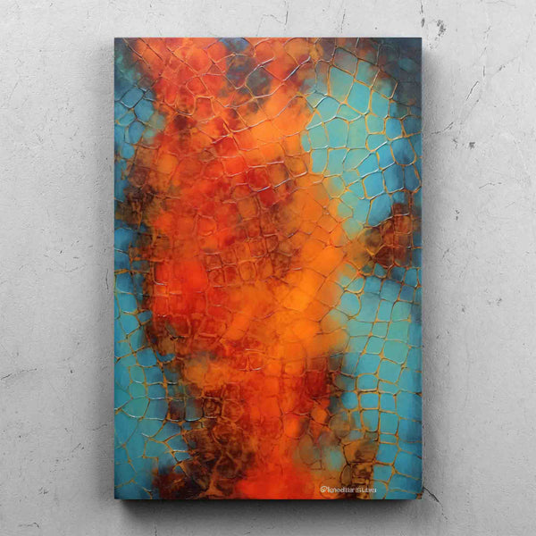 Abstract Painting with Alligator Skin Texture