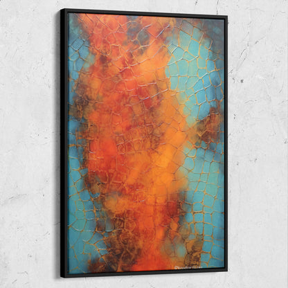 Abstract Painting with Alligator Skin Texture